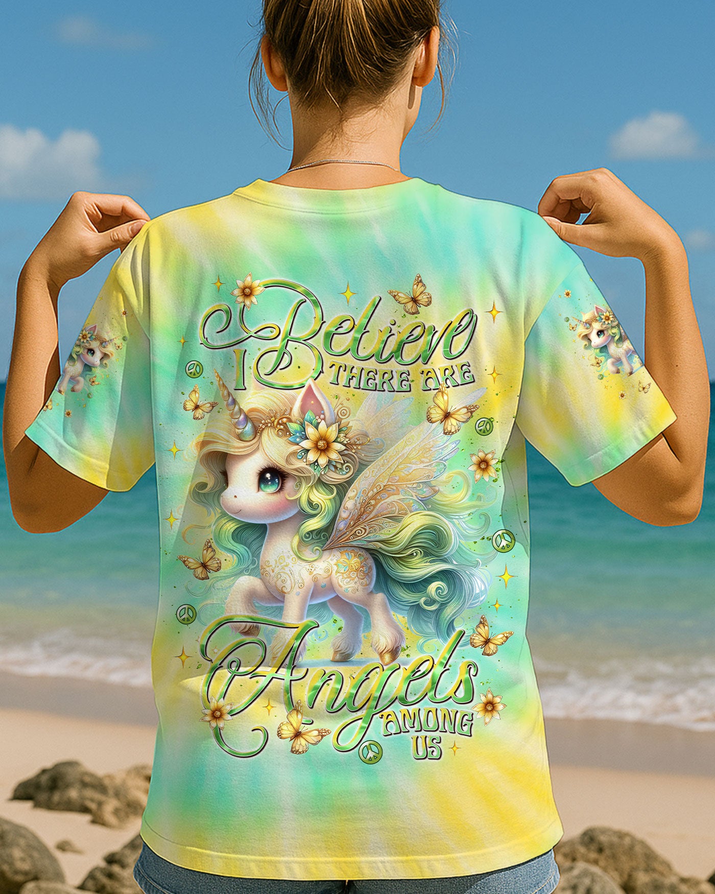 I BELIEVE THERE ARE ANGELS AMONG US UNICORN ALL OVER PRINT - TLNT0707252
