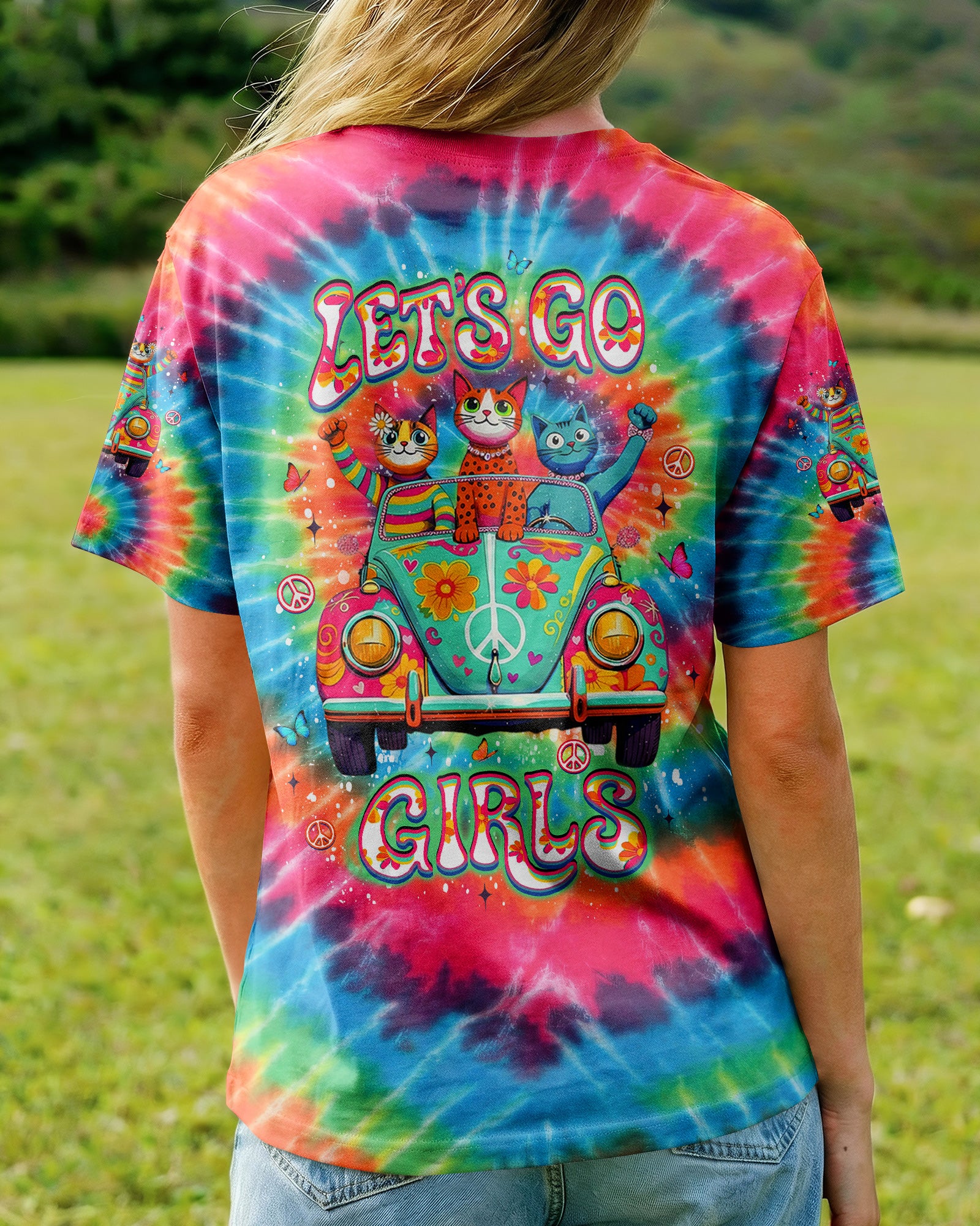 LET'S GO GIRLS CAT ALL OVER PRINT - YHLT0402262