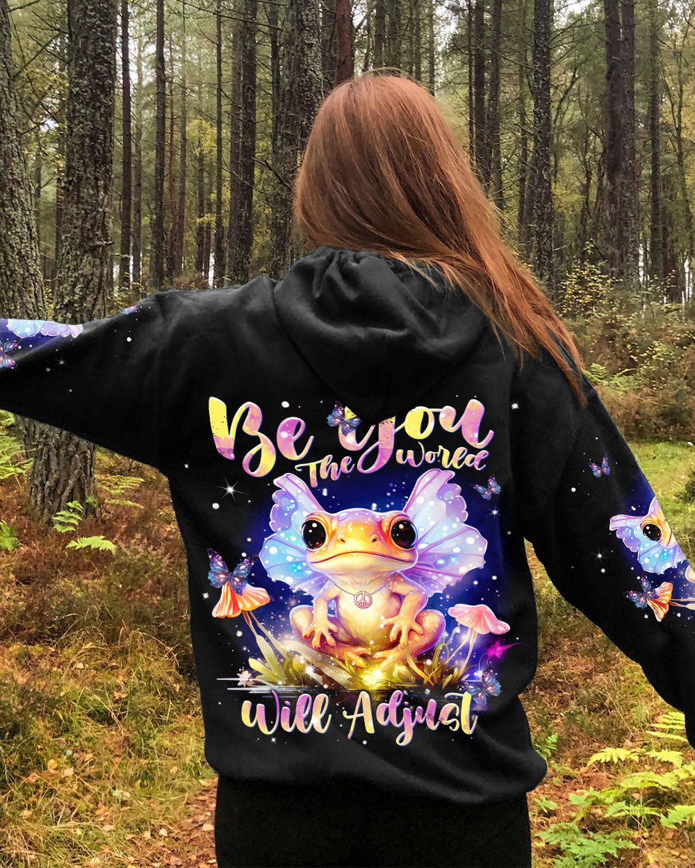 BE YOU THE WORLD WILL ADJUST FROG ALL OVER PRINT - TLNT1210234