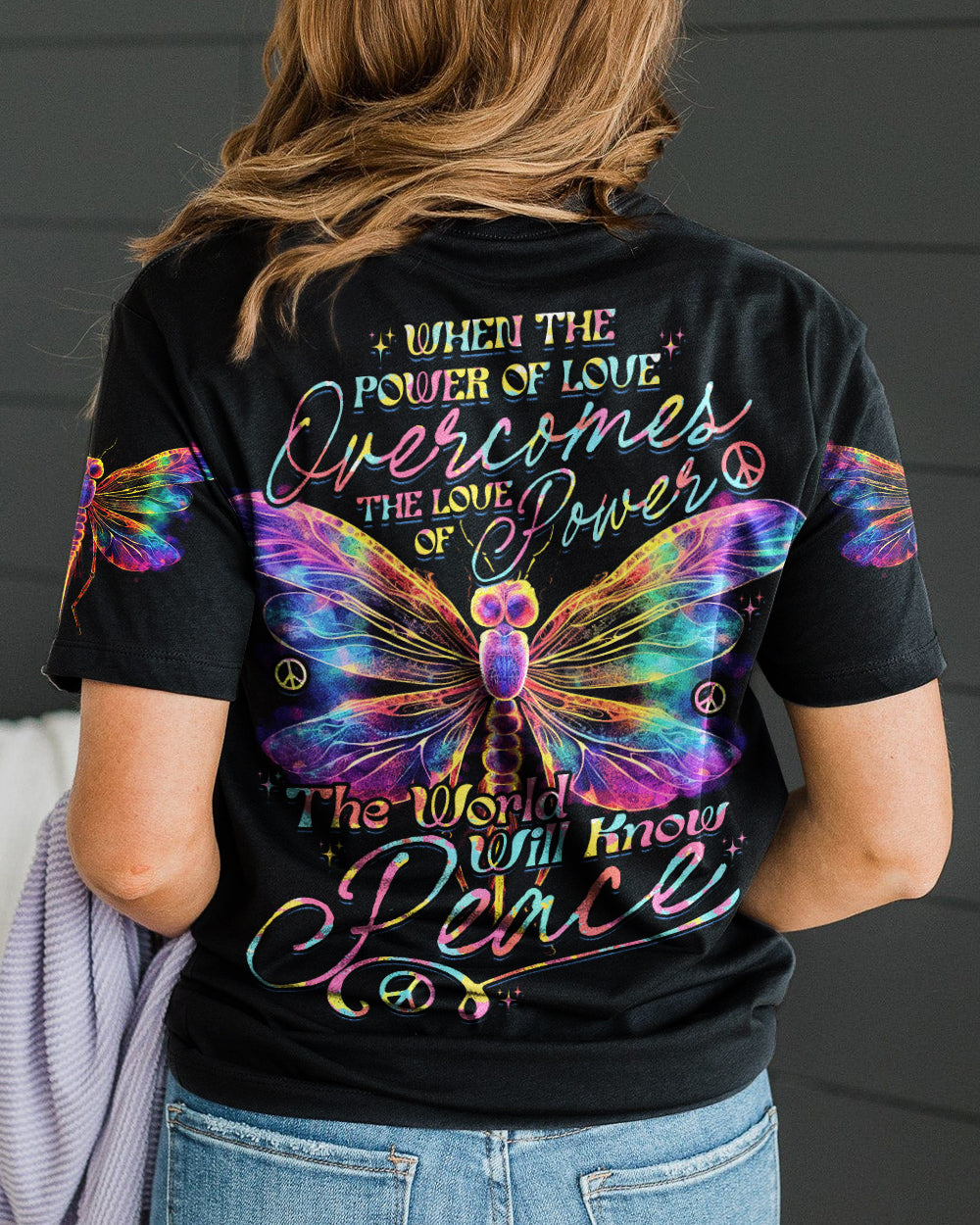 THE WORLD WILL KNOW PEACE DRAGONFLY ALL OVER PRINT - TYTD0307231