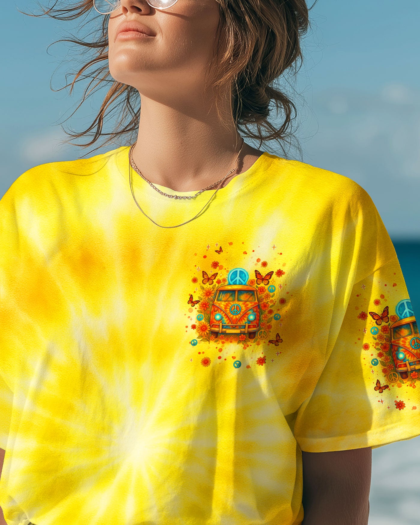ALWAYS TAKE THE SCENIC ROUTE TIE DYE CAR ALL OVER PRINT  - TLNT1707253