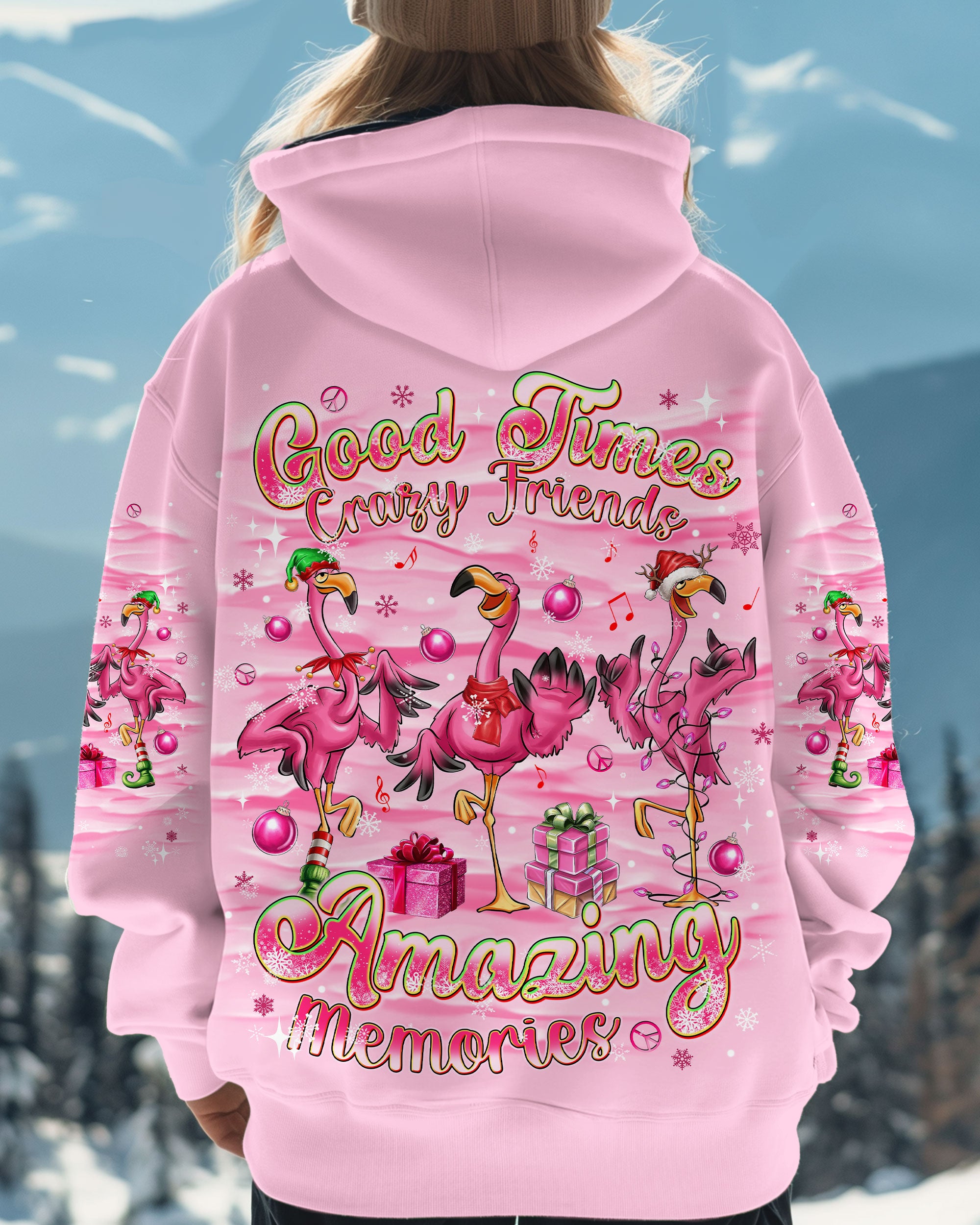GOOD TIMES CRAZY FRIEND FLAMINGO CHRISTMAS ALL OVER PRINT - TLNT1110243