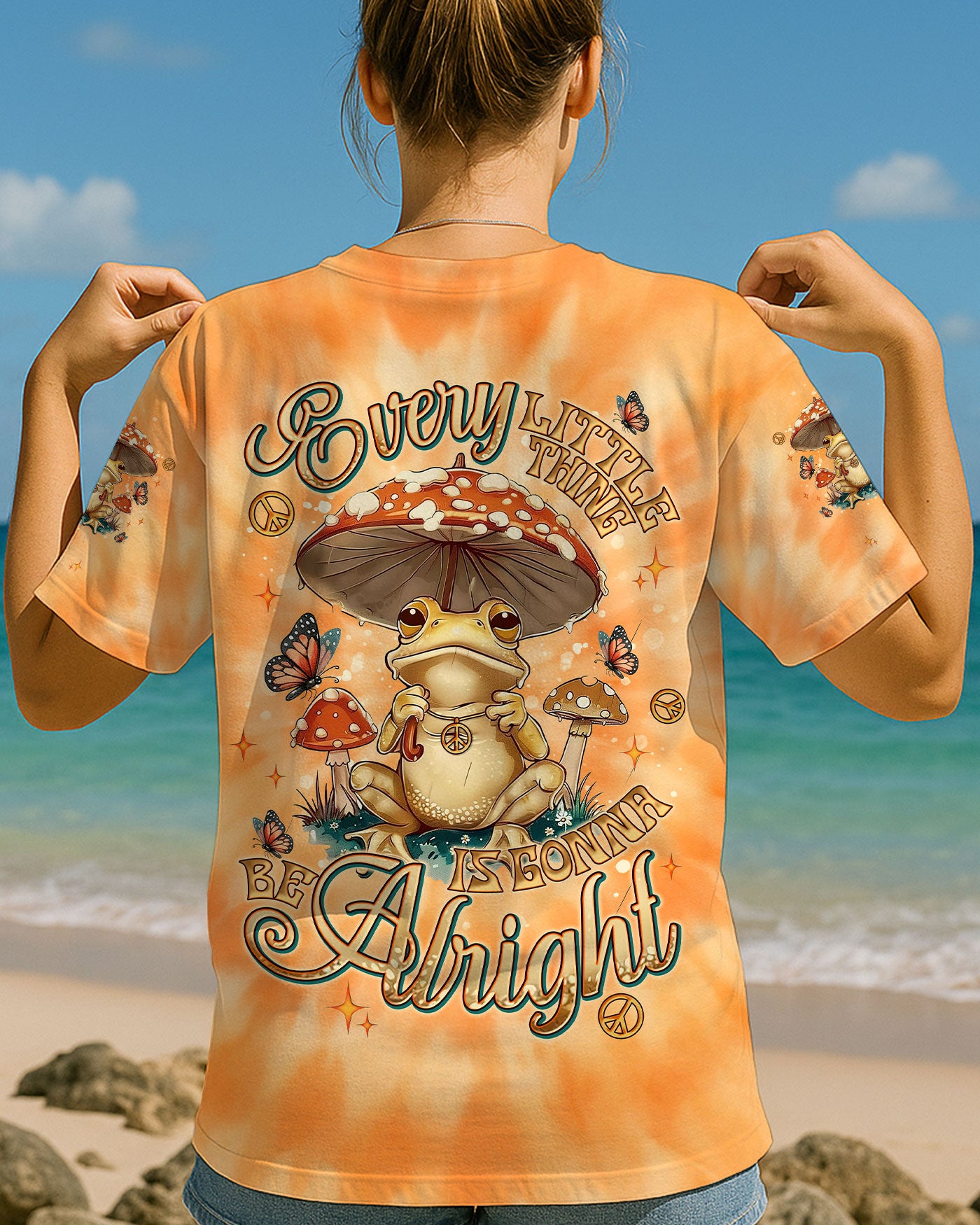 EVERY LITTLE THING IS GONNA BE ALRIGHT FROG TIE DYE ALL OVER PRINT -  TLNT1406252
