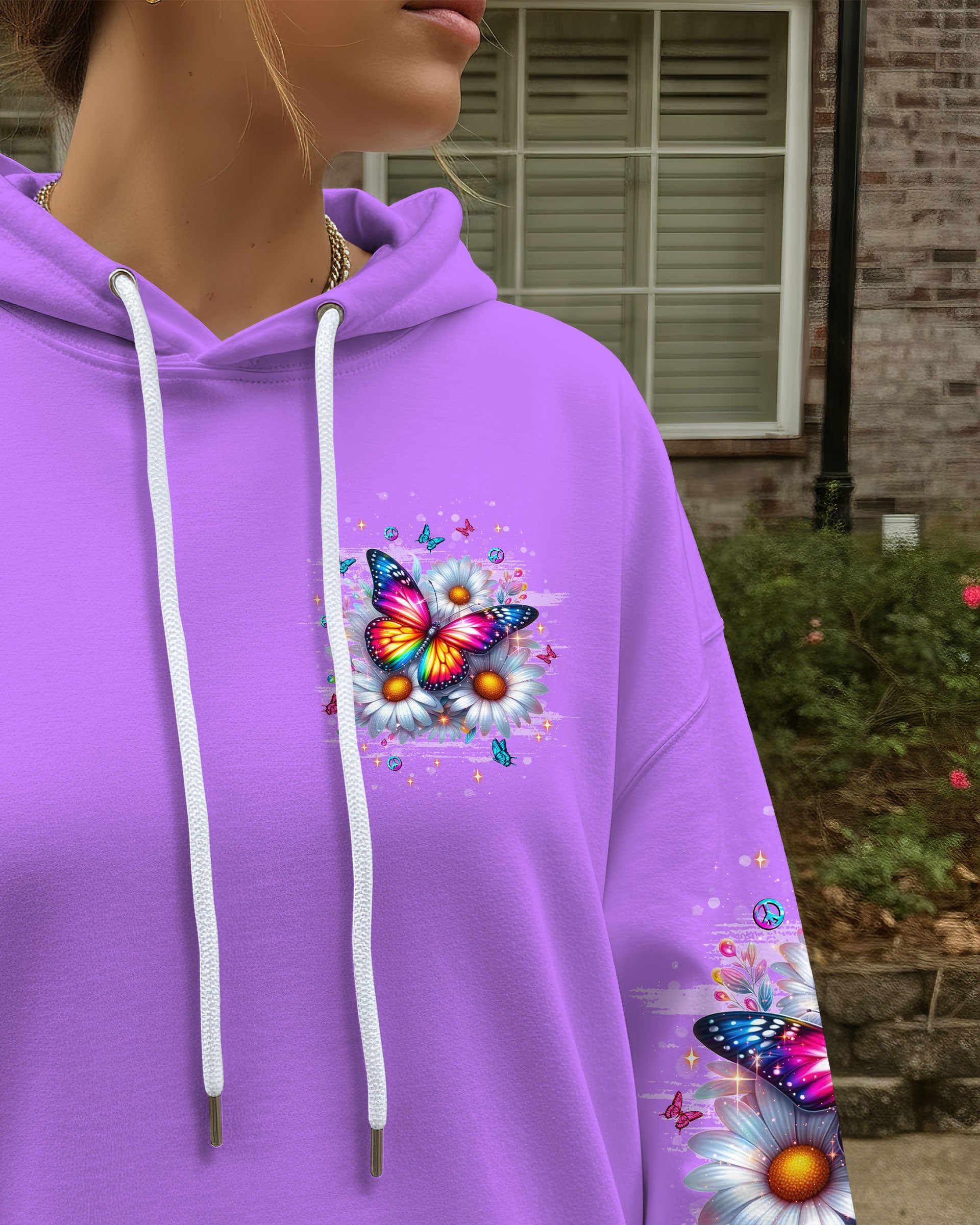 JUST BREATHE BUTTERFLY DAISIES ALL OVER PRINT - TLNT1312253