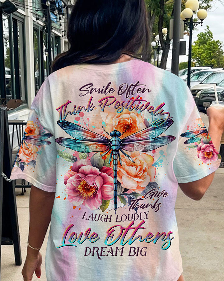 SMILE OFTEN THINK POSITIVELY DRAGONFLY ALL OVER PRINT - TLTR1006232