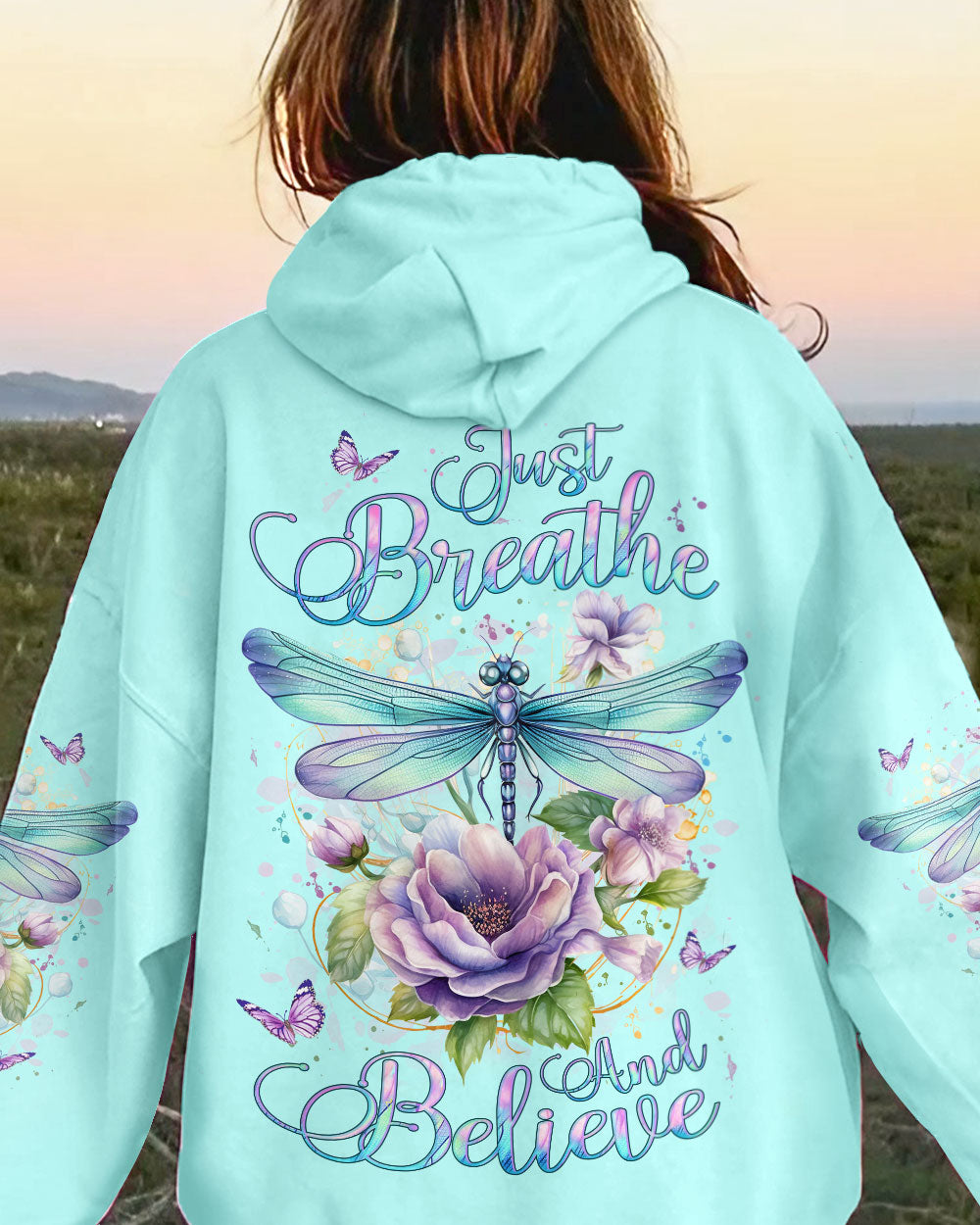 JUST BREATHE AND BELIEVE DRAGONFLY ALL OVER PRINT - YHLT1512231