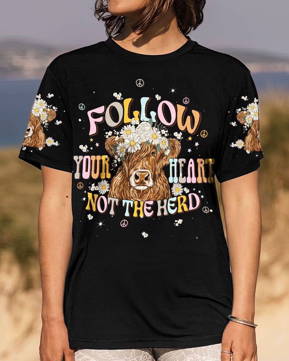 FOLLOW YOUR HEART COW ALL OVER PRINT - TLNT2707231