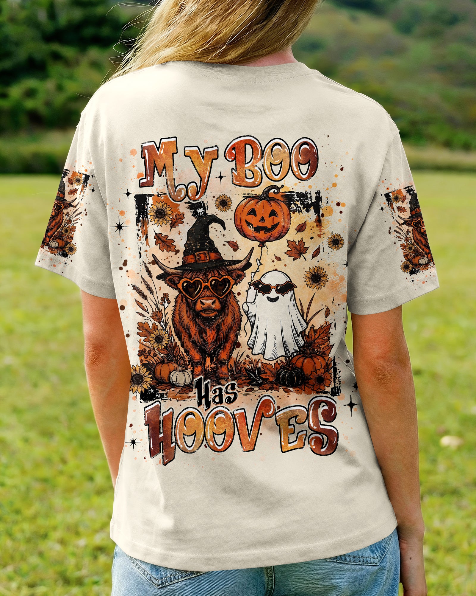 MY BOO HAS HOOVES HIGHLAND COW HALLOWEEN ALL OVER PRINT - TLHG2207262