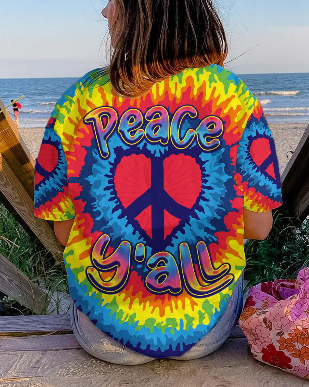 PEACE Y'ALL HEART TIE DYE ALL OVER PRINT - TYTD1107234