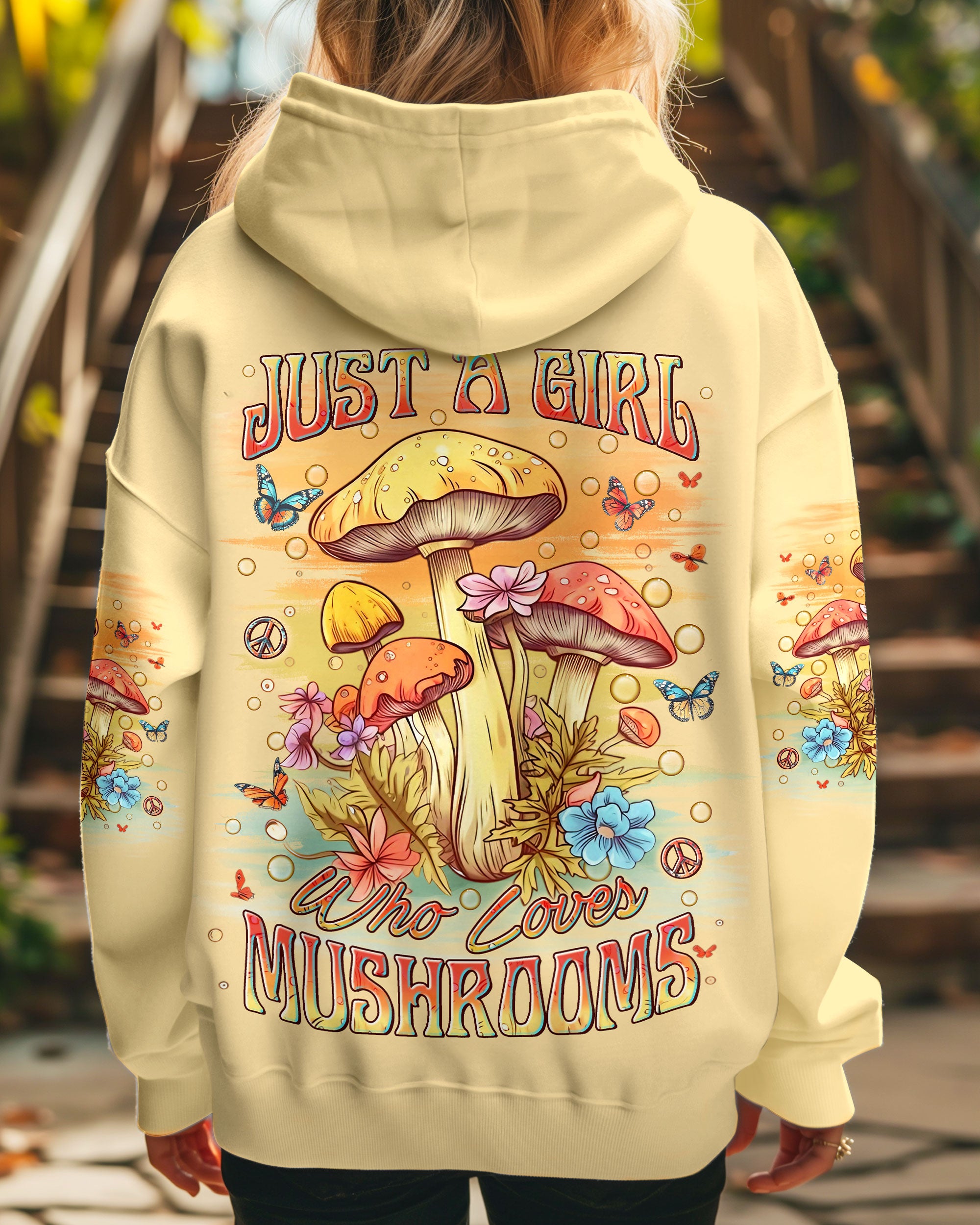 JUST A GIRL WHO LOVES MUSHROOMS ALL OVER PRINT - YHLN1612243