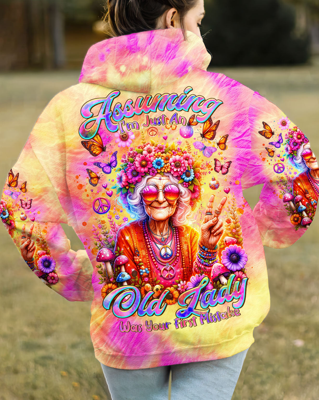 ASSUMING I'M JUST AN OLD LADY TIE DYE ALL OVER PRINT - TLTR2601243