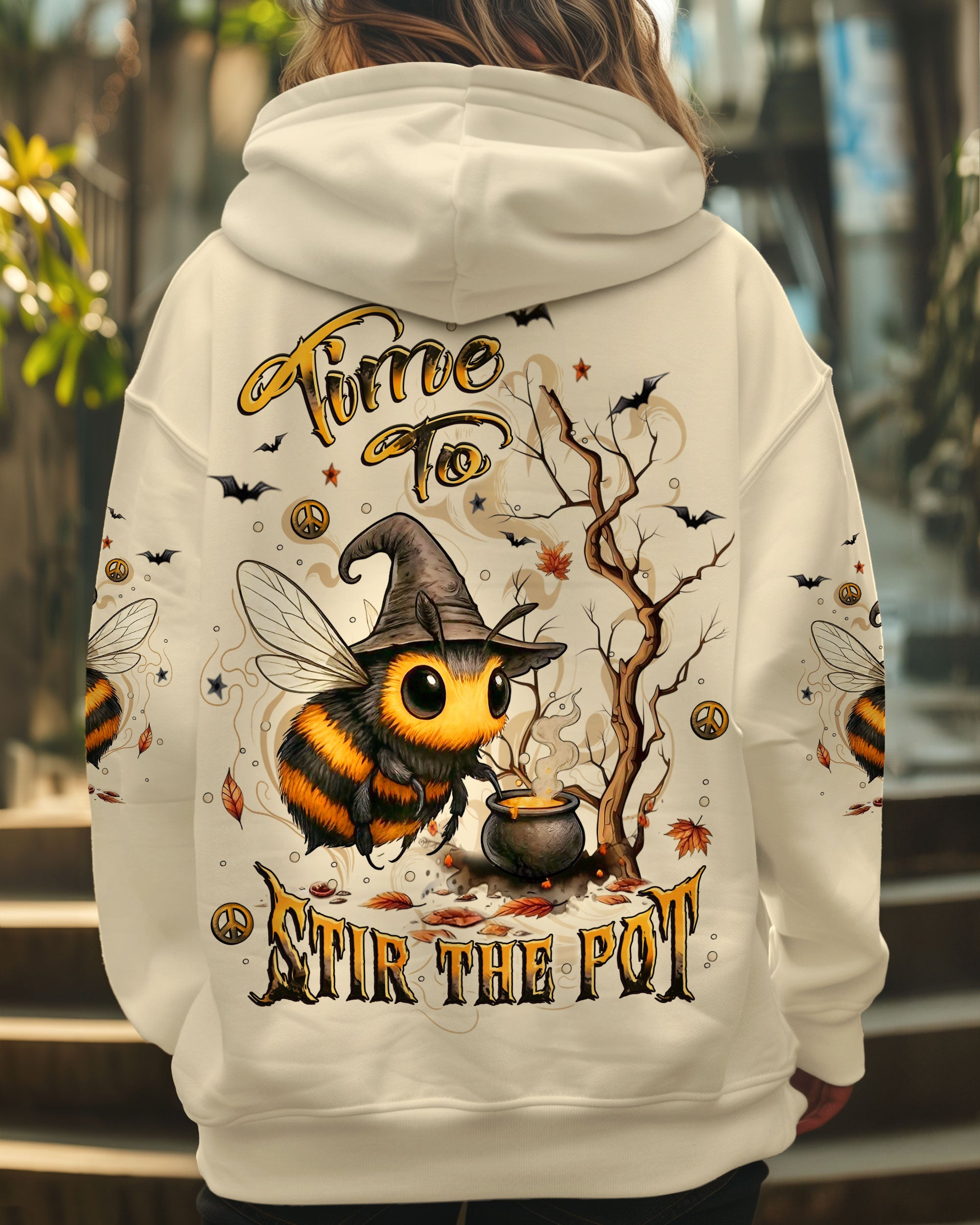 TIME TO STIR THE POT BEE WITCH HALLOWEEN ALL OVER PRINT - YHLT1107251