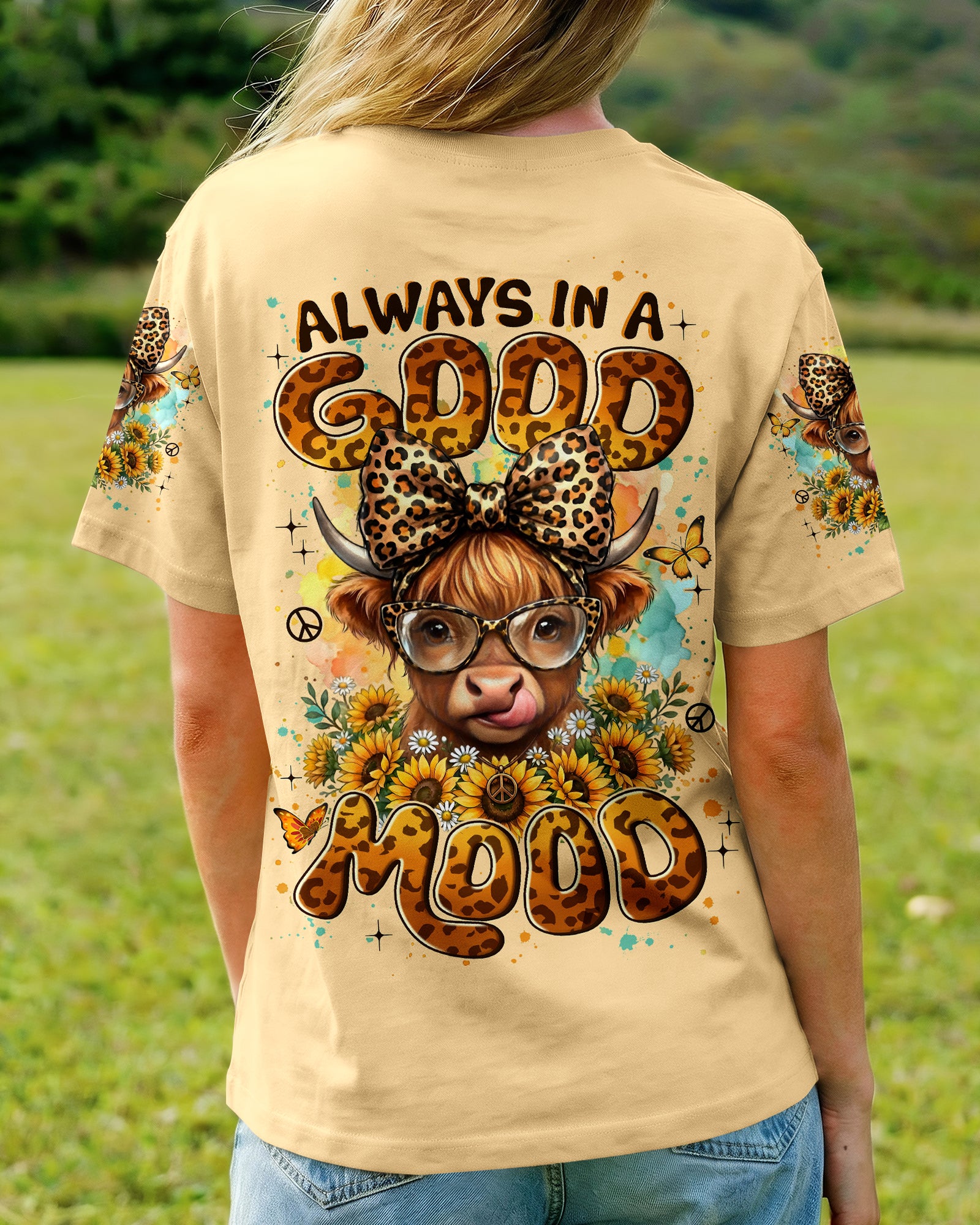 ALWAYS IN A GOOD MOOD COW ALL OVER PRINT - TYLN2105262