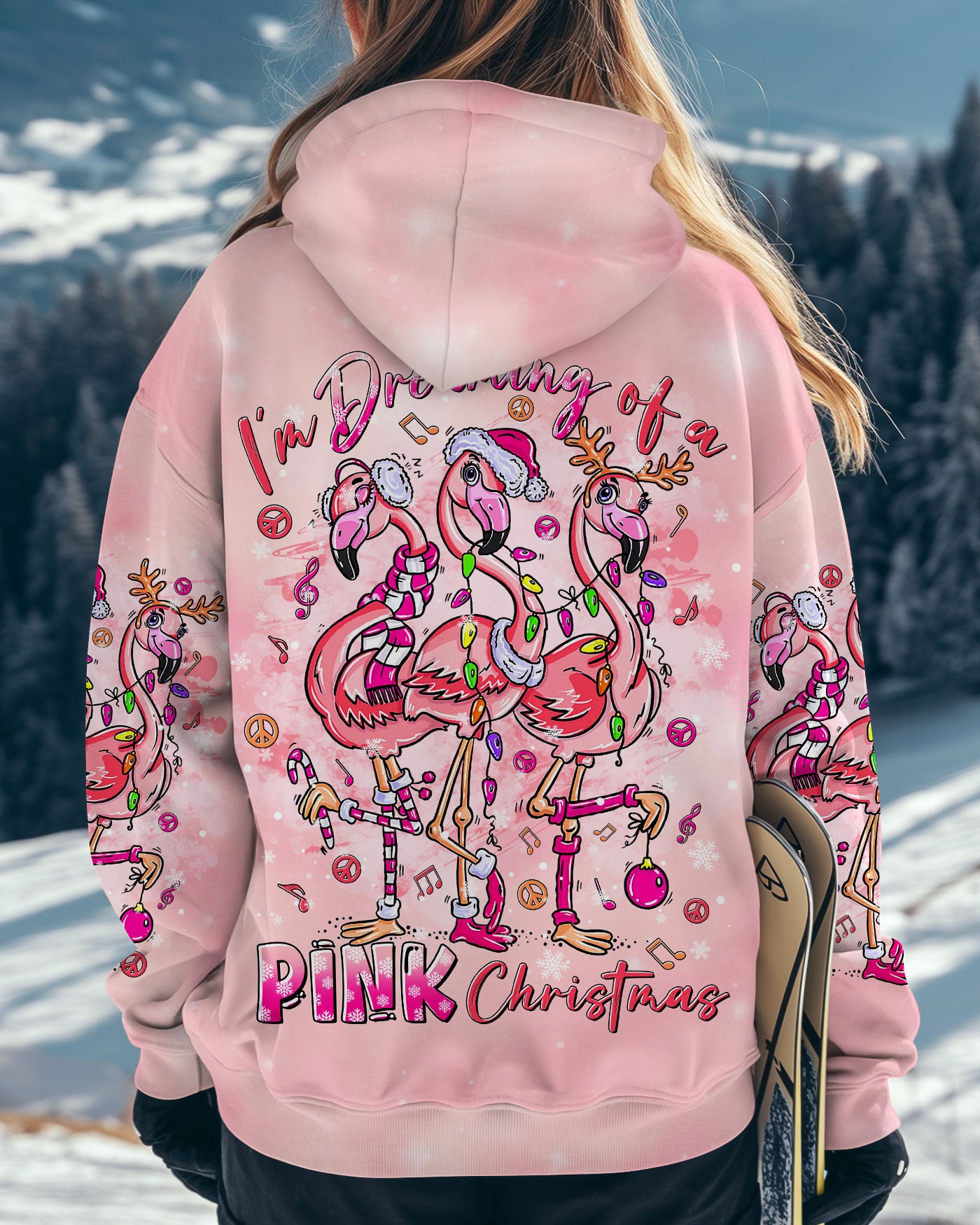 PINK CHRISTMAS FLAMINGO ALL OVER PRINT - TLTR1110243