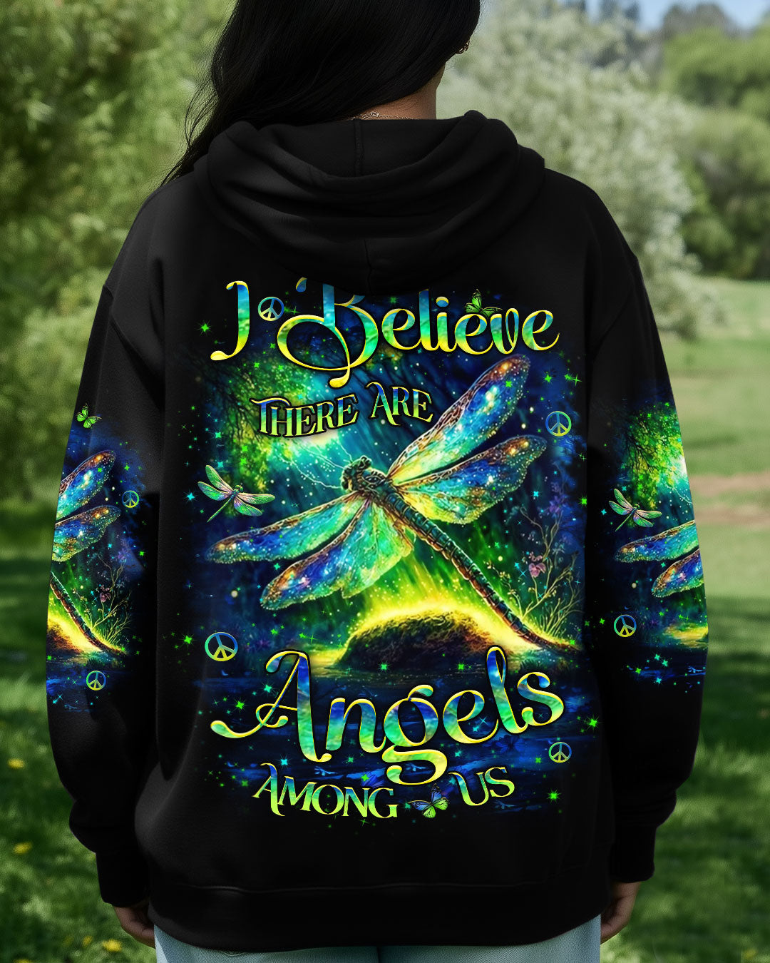 I BELIEVE THERE ARE ANGELS AMONG US DRAGONFLY ALL OVER PRINT - YHHN1012253