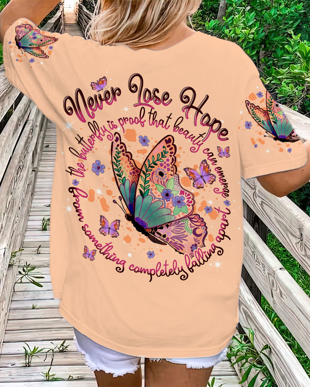 NEVER LOSE HOPE BUTTERFLY ALL OVER PRINT - TLNT1307233