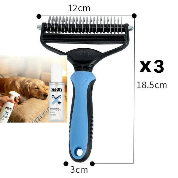 ⏳LAST DAY: Only 9.9￡！🎉 #1 in UK Pet Grooming 2026 🏆Professional Double-Sided Deshedding Brush for Dogs & Cats – Reduces Shedding by 90%💪