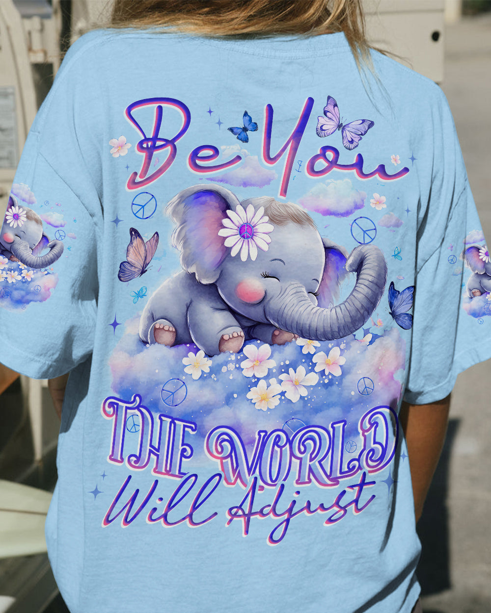 BE YOU THE WORLD WILL ADJUST ELEPHANT ALL OVER PRINT - TYTD2808237