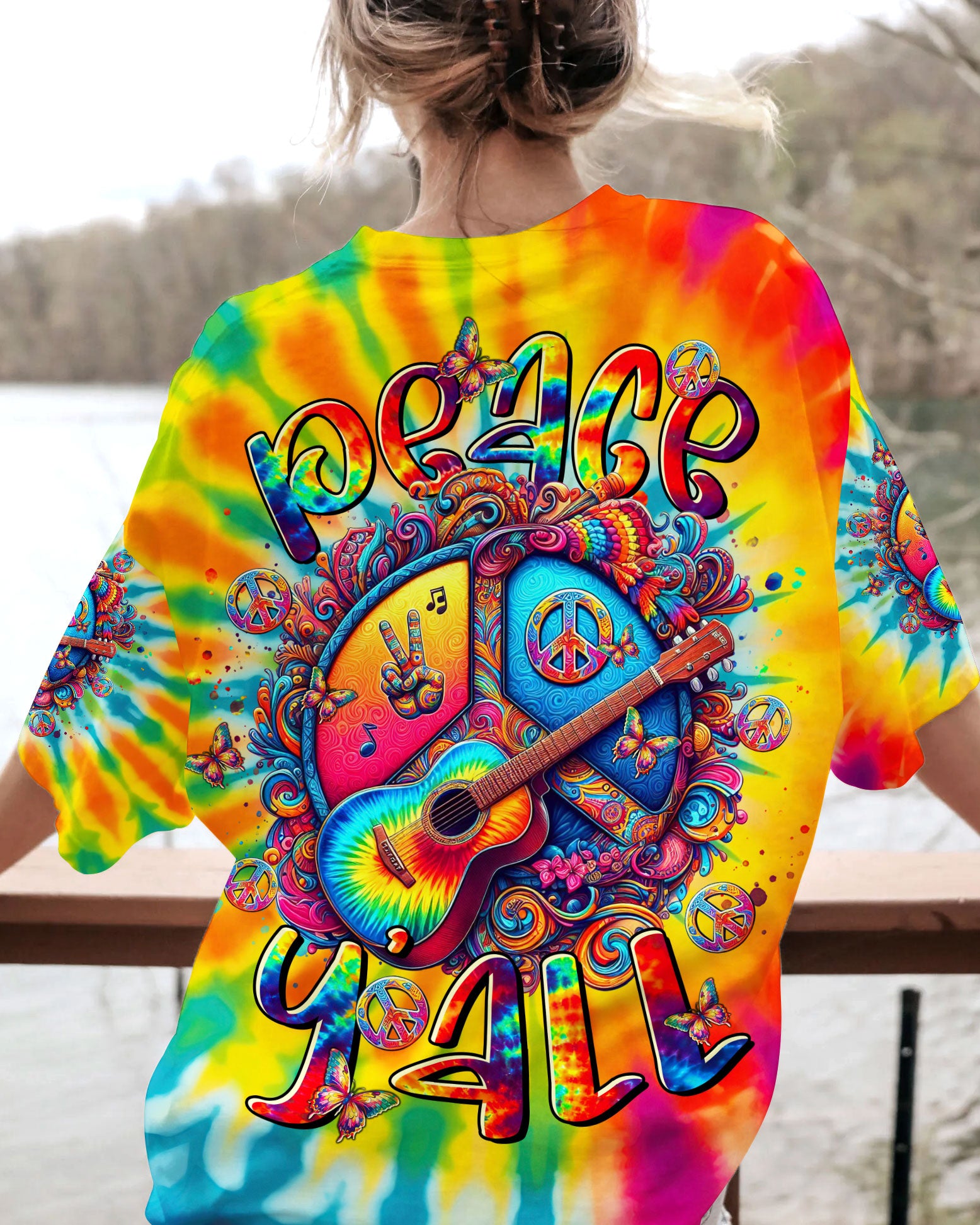 PEACE Y' ALL TIE DYE ALL OVER PRINT - TLTR0107243