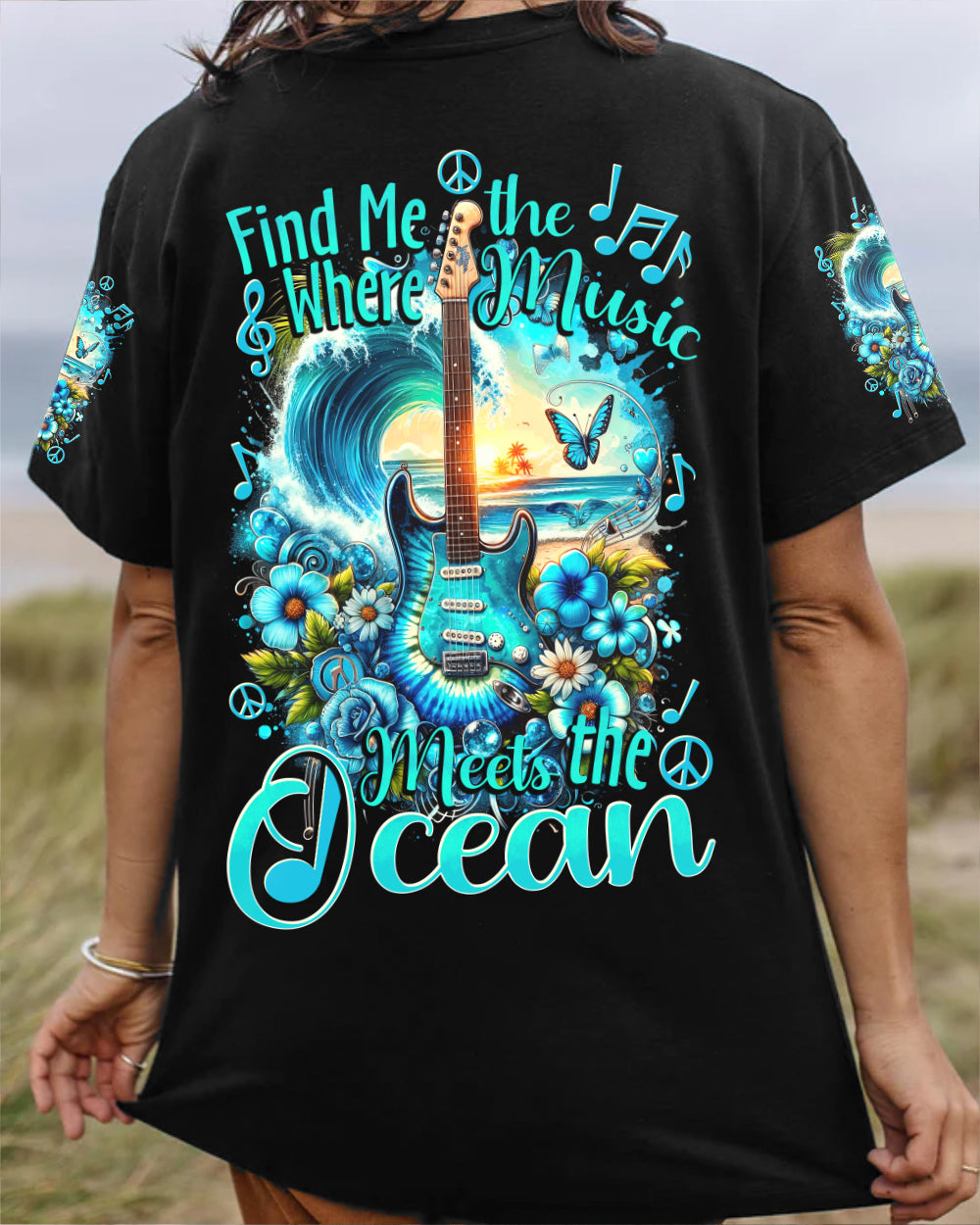 FIND ME WHERE THE MUSIC MEETS THE OCEAN ALL OVER PRINT - TYTD3011232