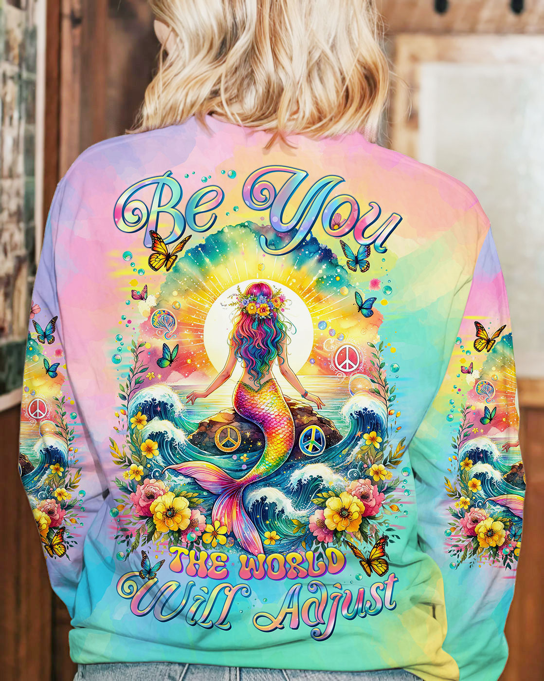 BE YOU THE WORLD WILL ADJUST MERMAID ALL OVER PRINT - TLTR2811233