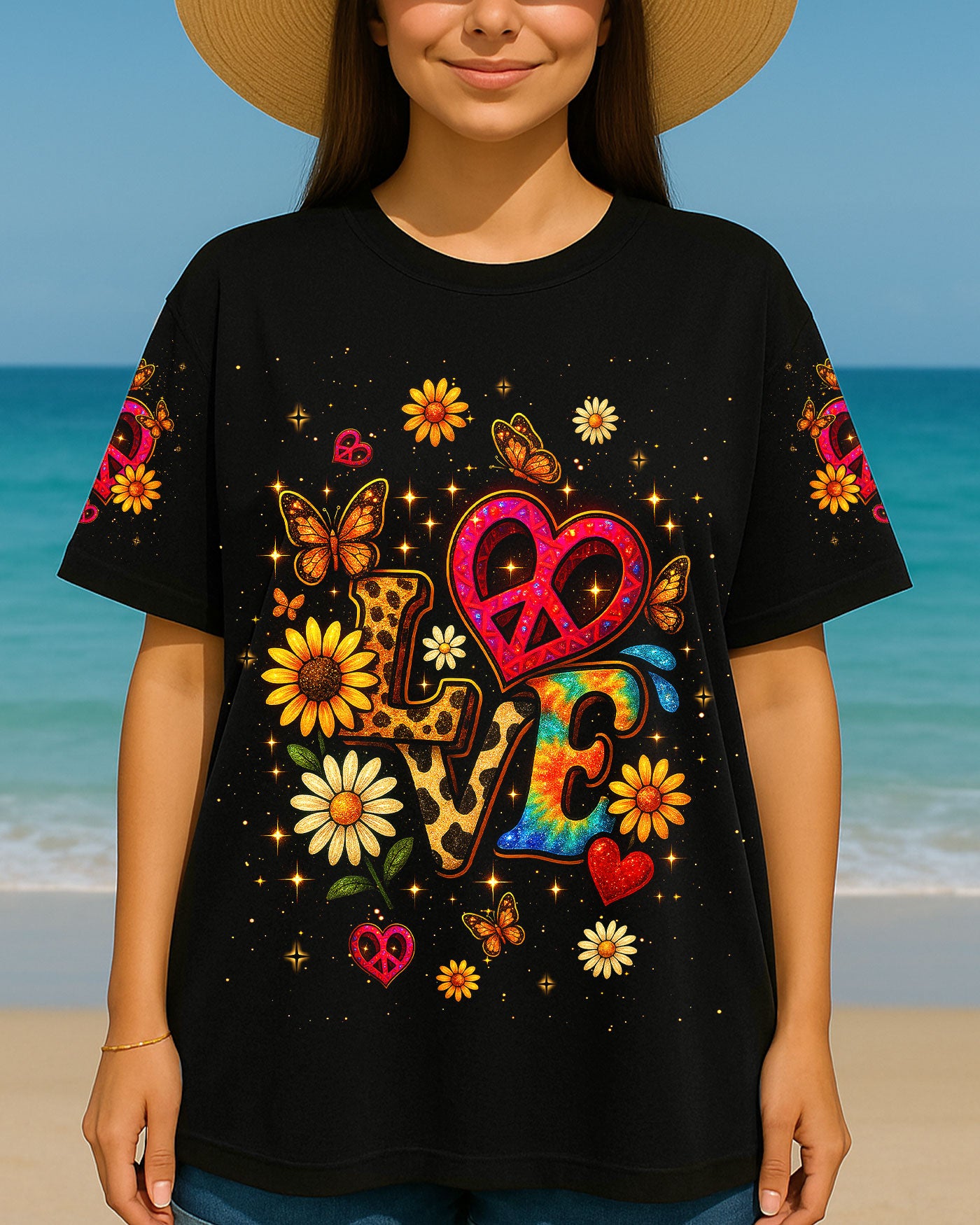 LOVE HIPPIE FLOWER ALL OVER PRINT - TLNT1904253