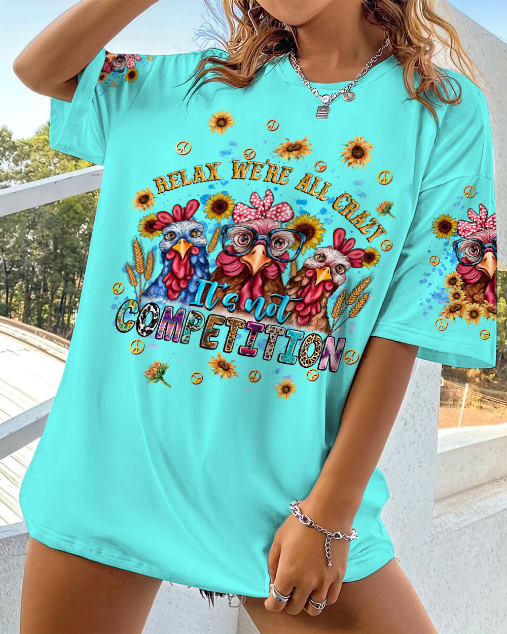 RELAX WE'RE ALL CRAZY CHICKEN ALL OVER PRINT - TLNT1608234