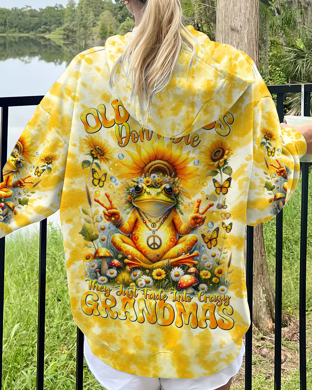 OLD HIPPIES FROG SUNFLOWER ALL OVER PRINT - TLNT3011231