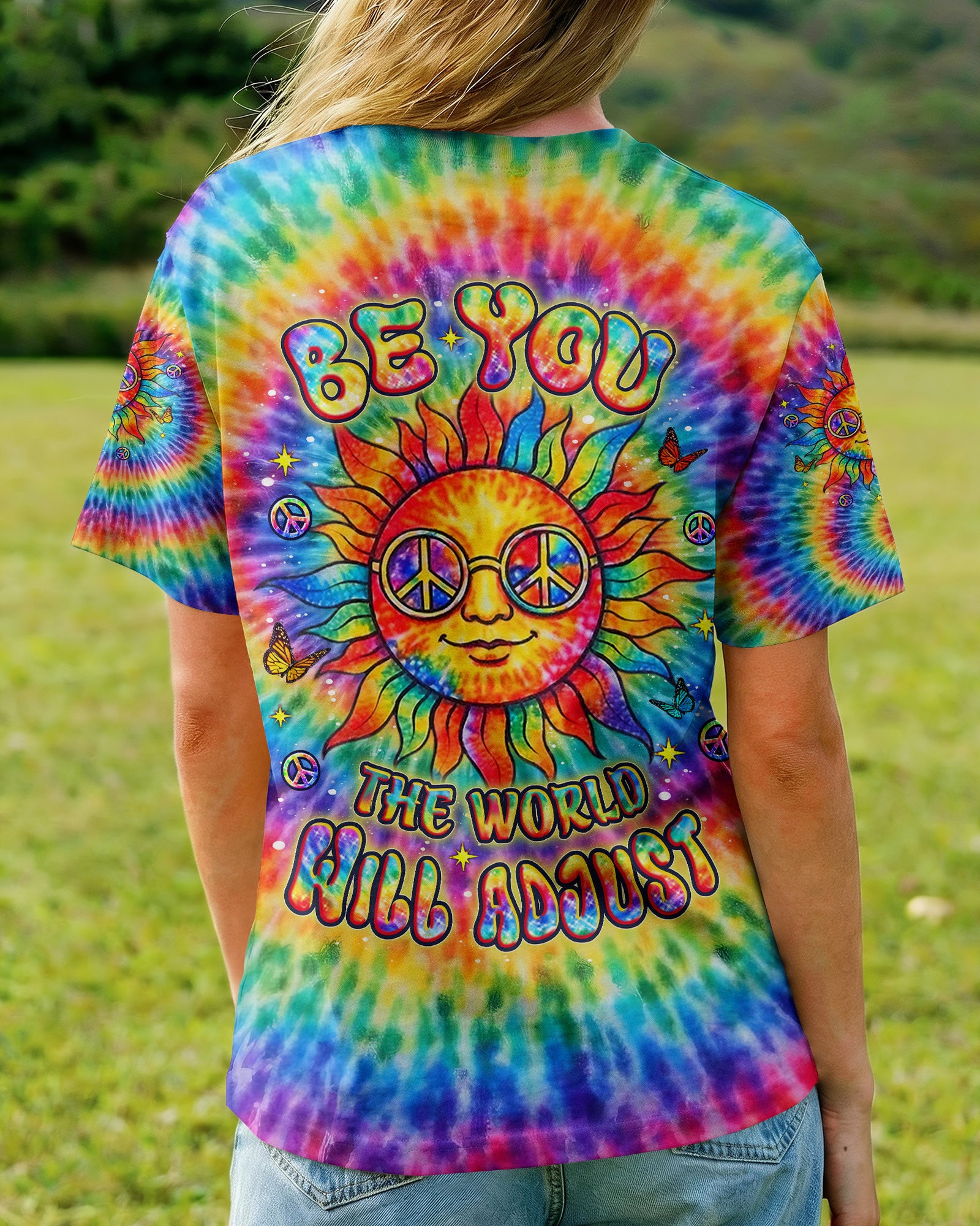 BE YOU THE WORLD WILL ADJUST HIPPIE SUN ALL OVER PRINT - YHLT2502261