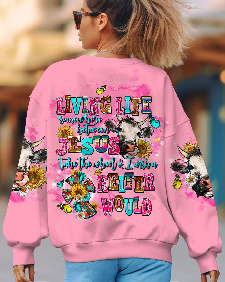LIVING LIFE SOMEWHERE BETWEEN JESUS COW ALL OVER PRINT - TLTW1109231