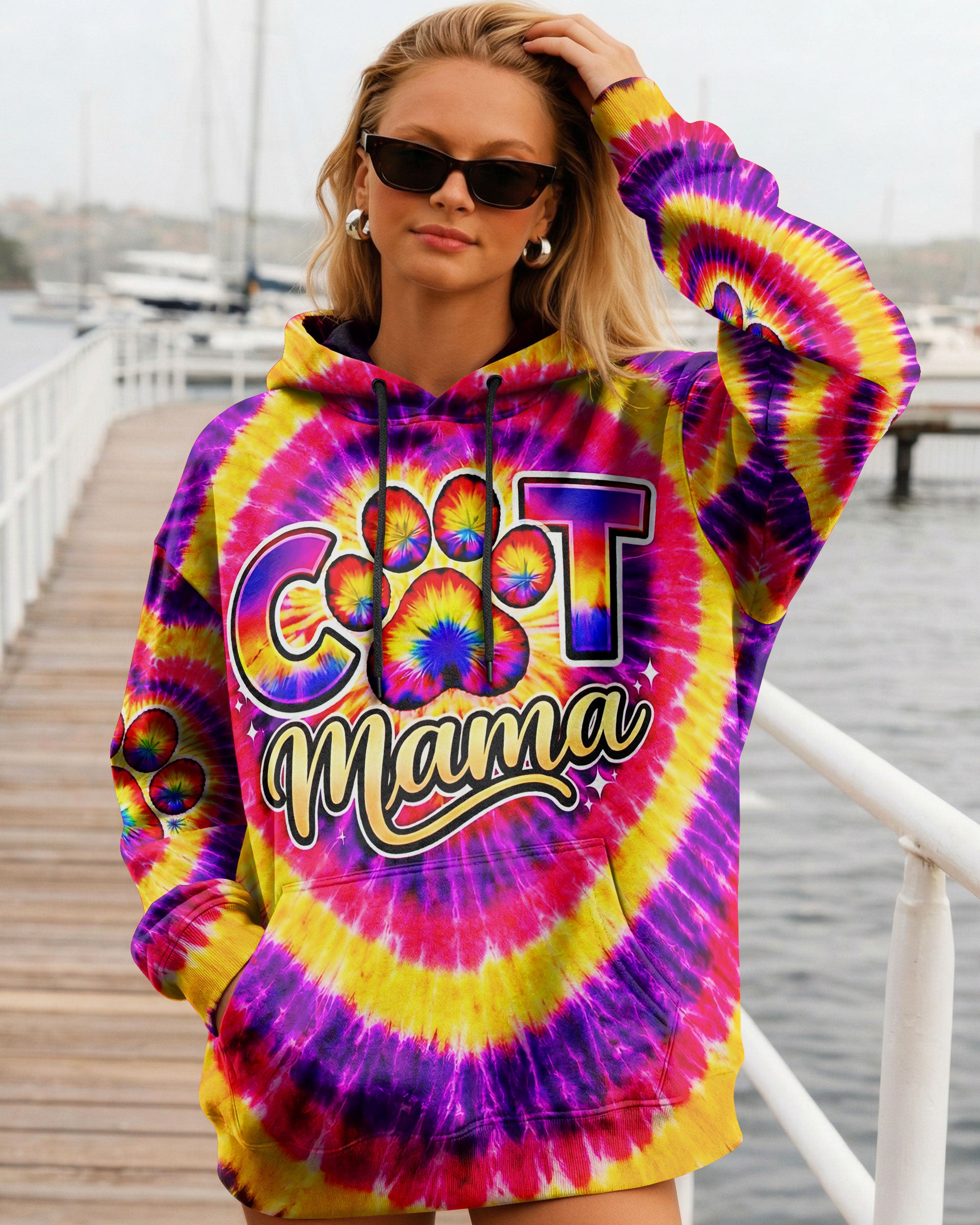 CAT MAMA SWIRL ALL OVER PRINT   - TLNT0703262