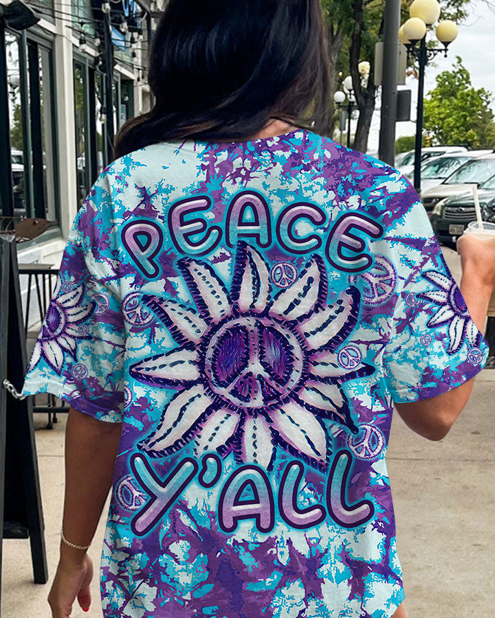 PEACE Y'ALL SUNFLOWER ALL OVER PRINT - TLTR2006234