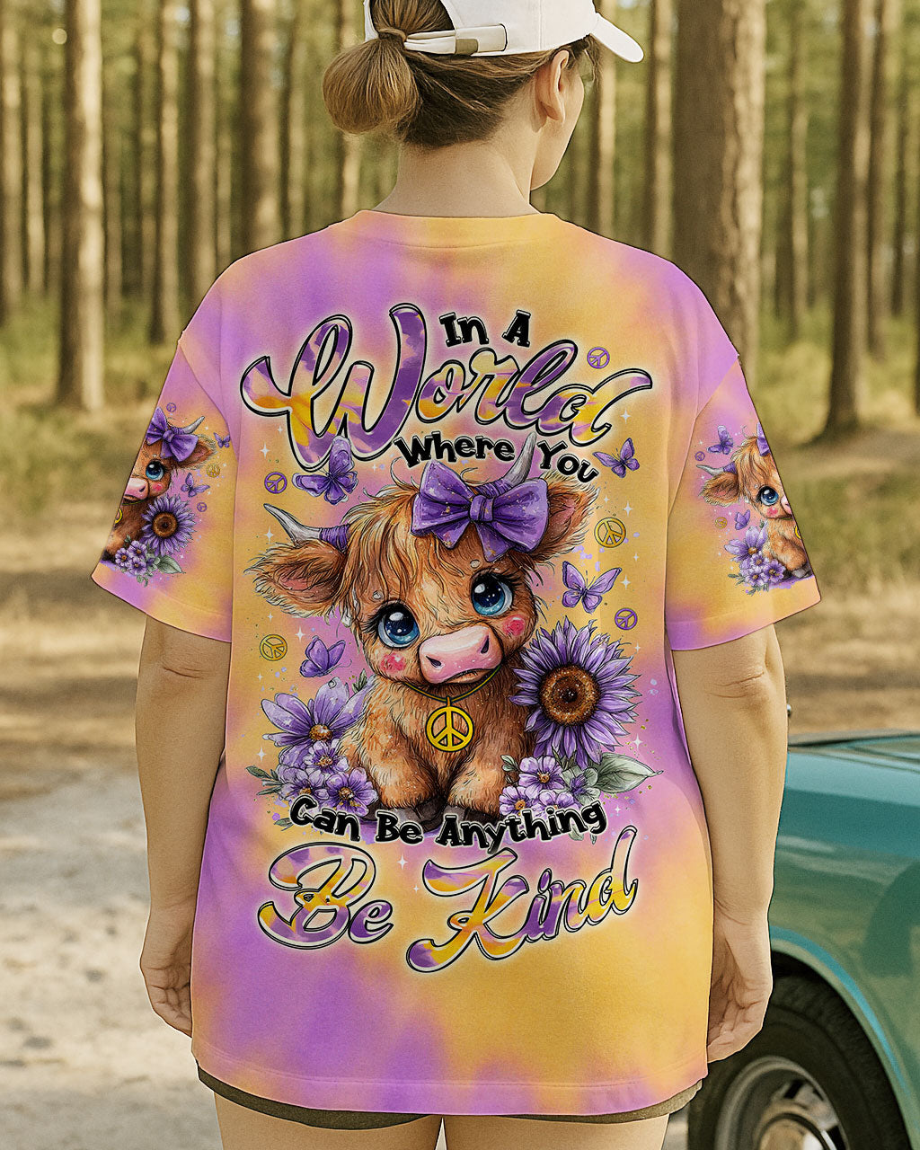 BE KIND HIGHLAND COW ALL OVER PRINT - TLTR0606253