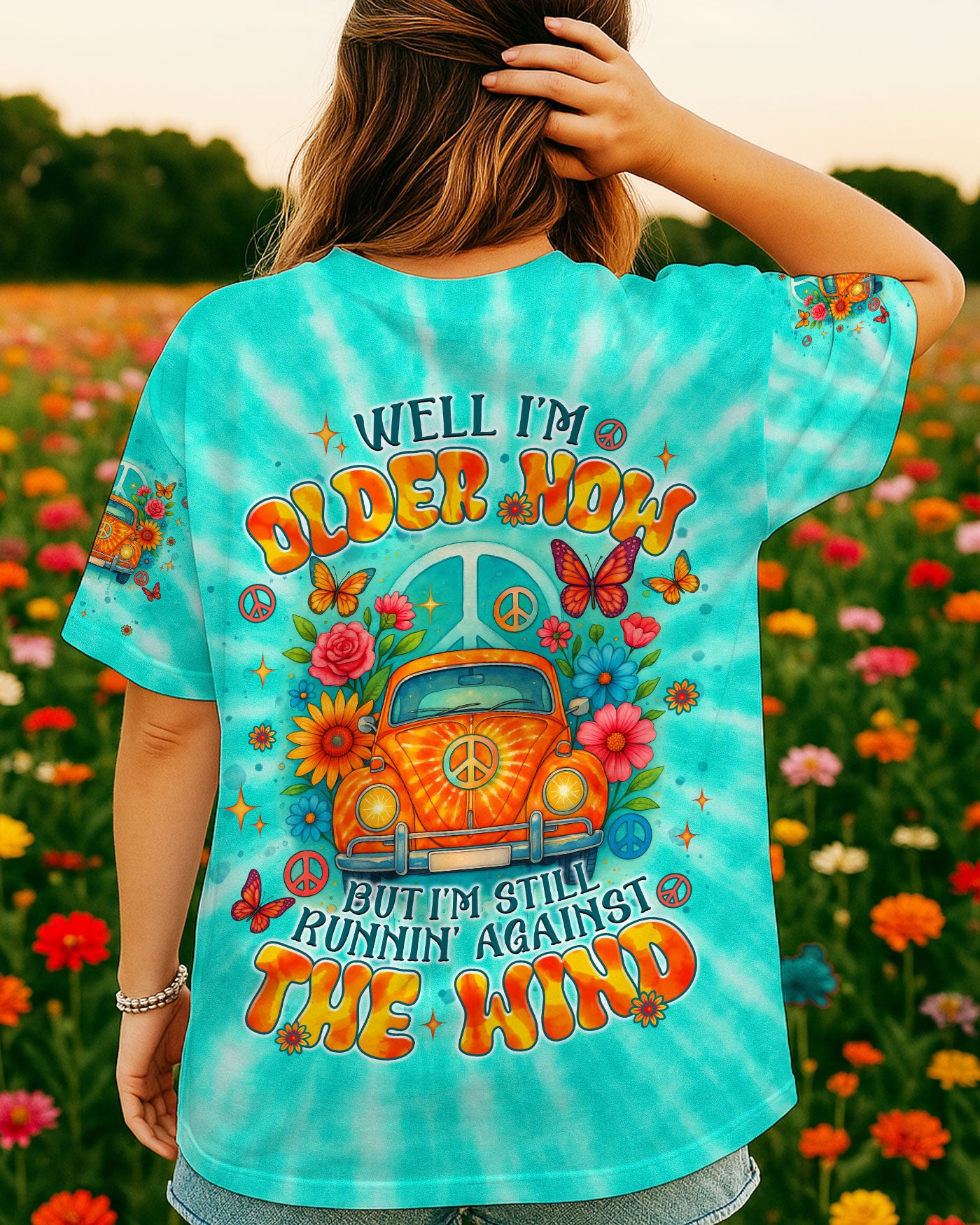 RUNNING AGAINST THE WIND CAR TIE DYE  ALL OVER PRINT - TLNT1106252
