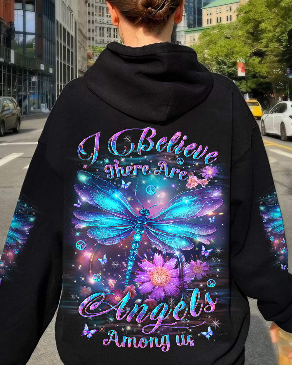 I BELIEVE THERE ARE ANGELS AMONG US DRAGONFLY ALL OVER PRINT - YHLT1902242
