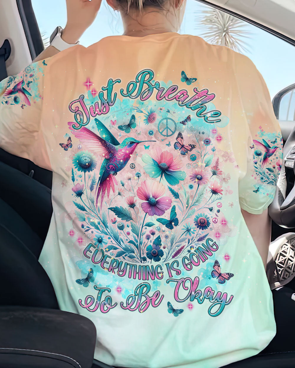 JUST BREATHE HUMMINGBIRD ALL OVER PRINT - TLNT2404241