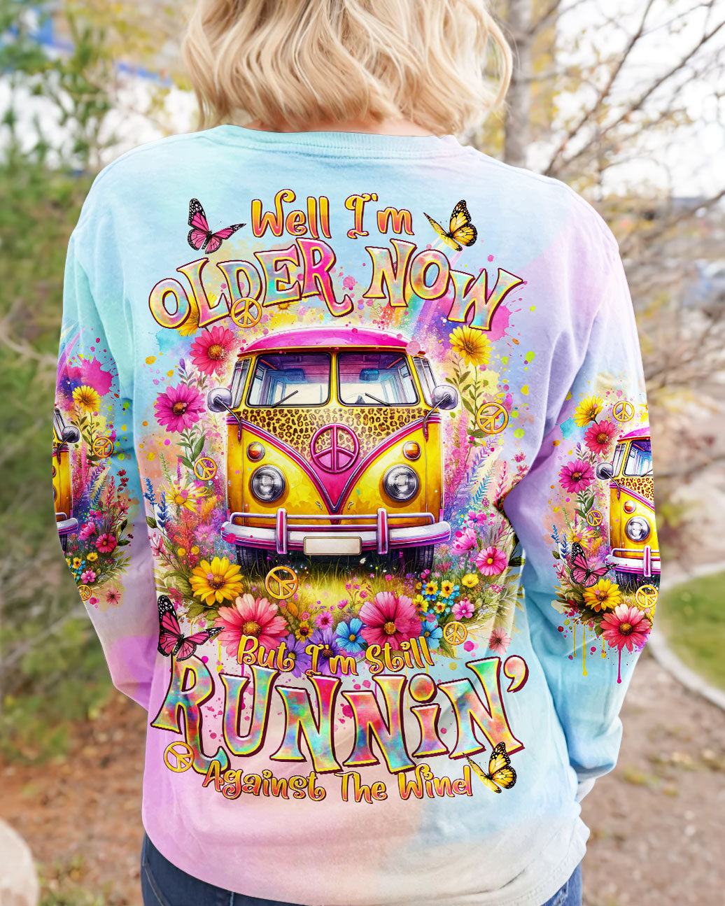 RUNNING AGAINST THE WIND SUNFLOWER TIE DYE ALL OVER PRINT - TLTR2201241