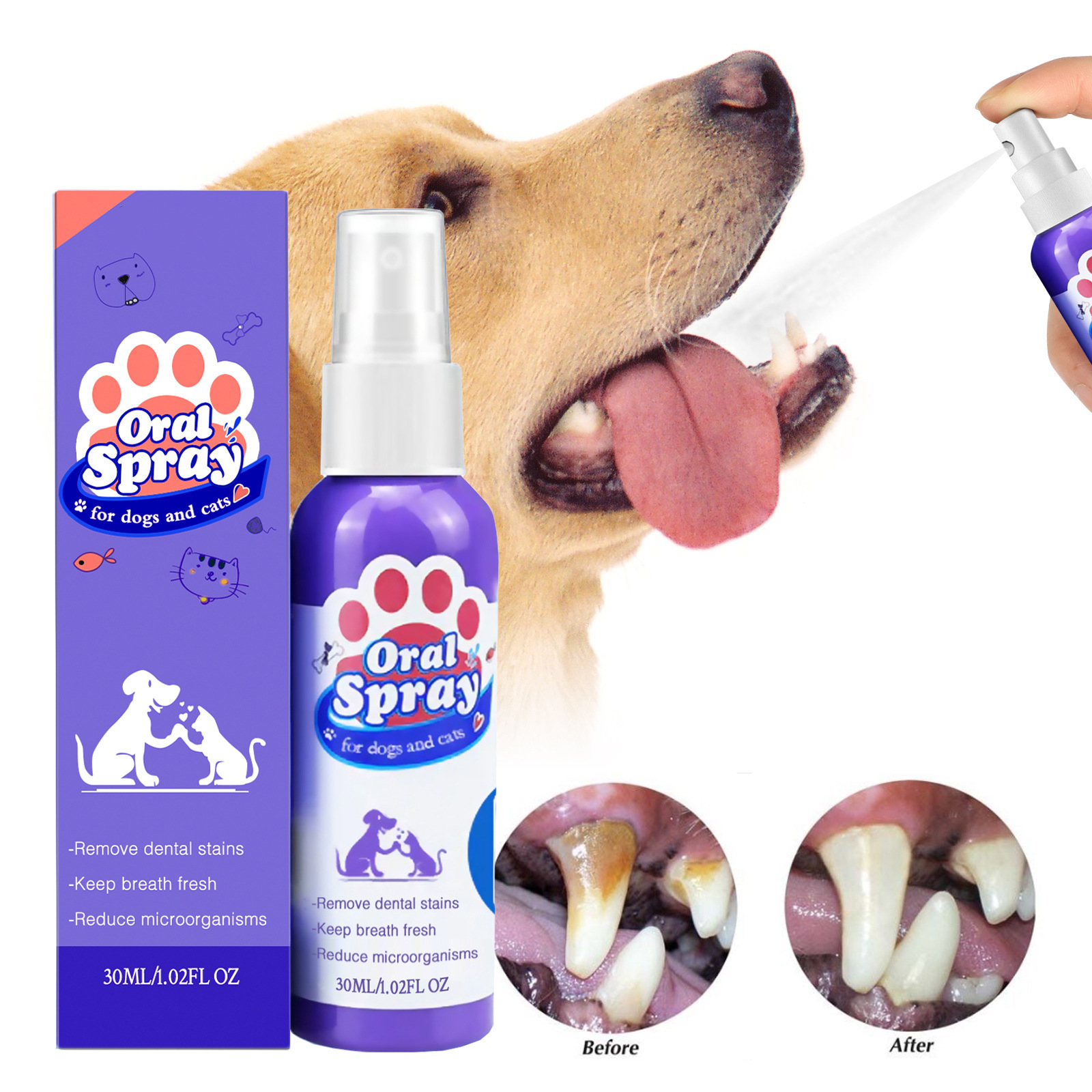 ⏰ Last day!!Buy 1 Get 1 Free🔥Pet Tooth Cleaning Spray