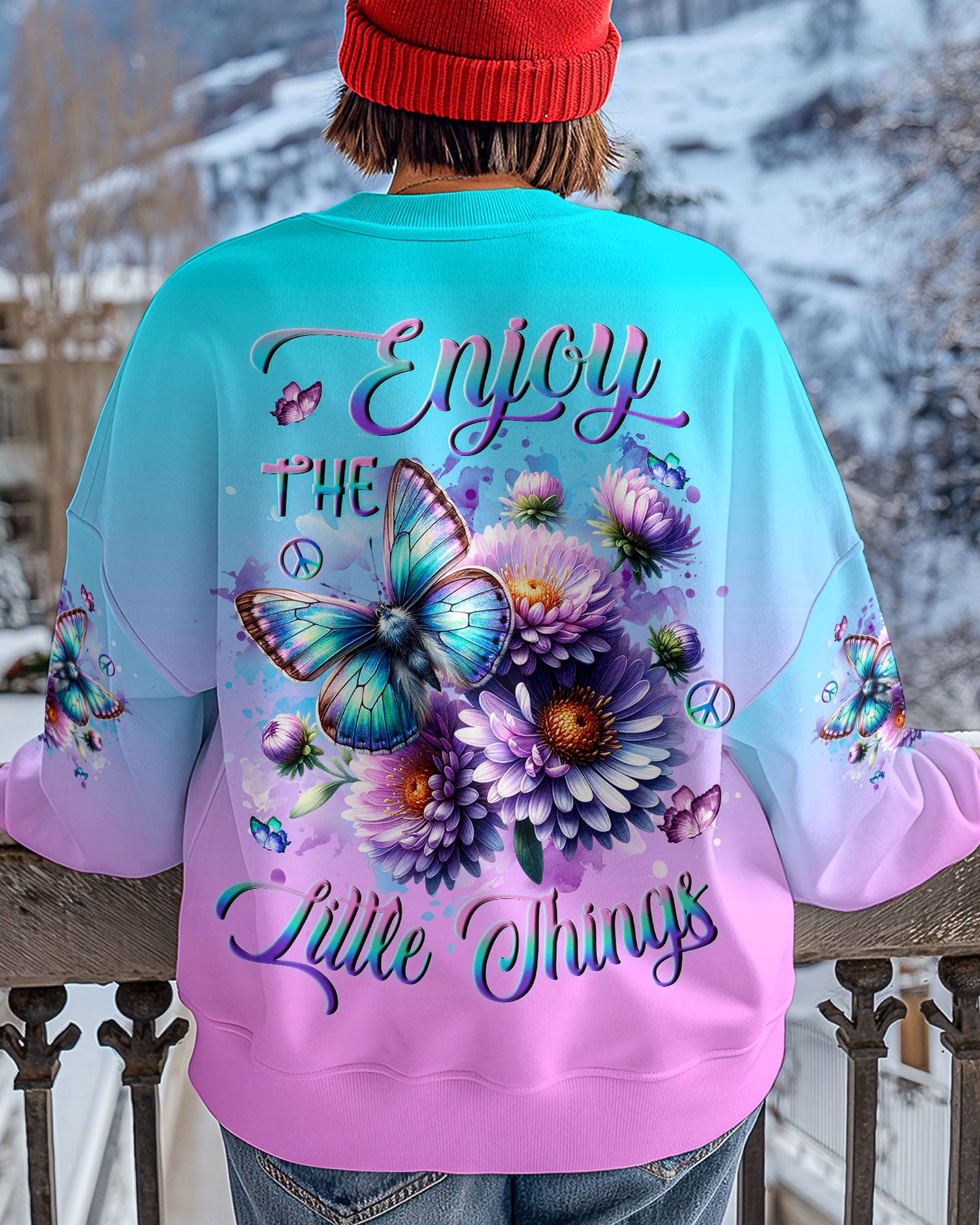 ENJOY THE LITTLE THINGS BUTTERFLY ALL OVER PRINT - YHLN2401251