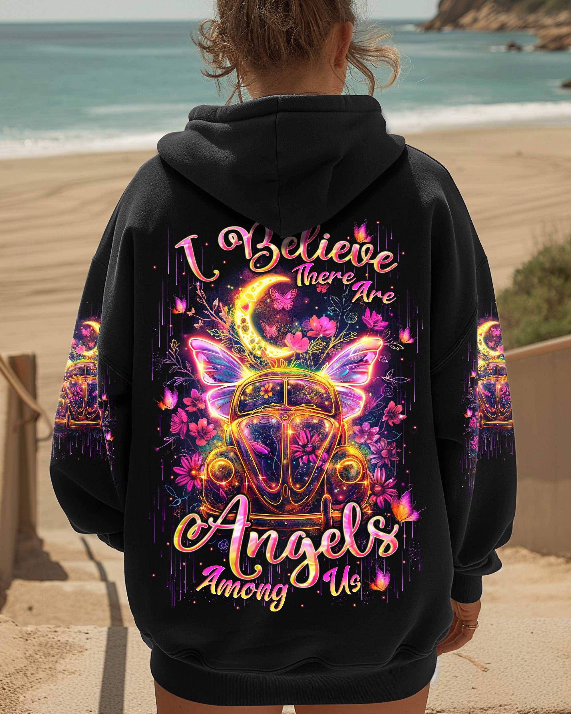 I BELIEVE THERE ARE ANGELS AMONG US CAR ALL OVER PRINT - TLNT1412244