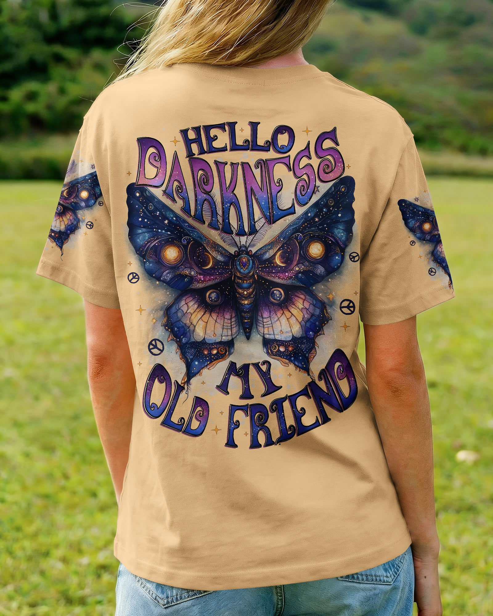 HELLO DARKNESS MY OLD FRIEND BUTTERFLY ALL OVER PRINT - TYTD0302251
