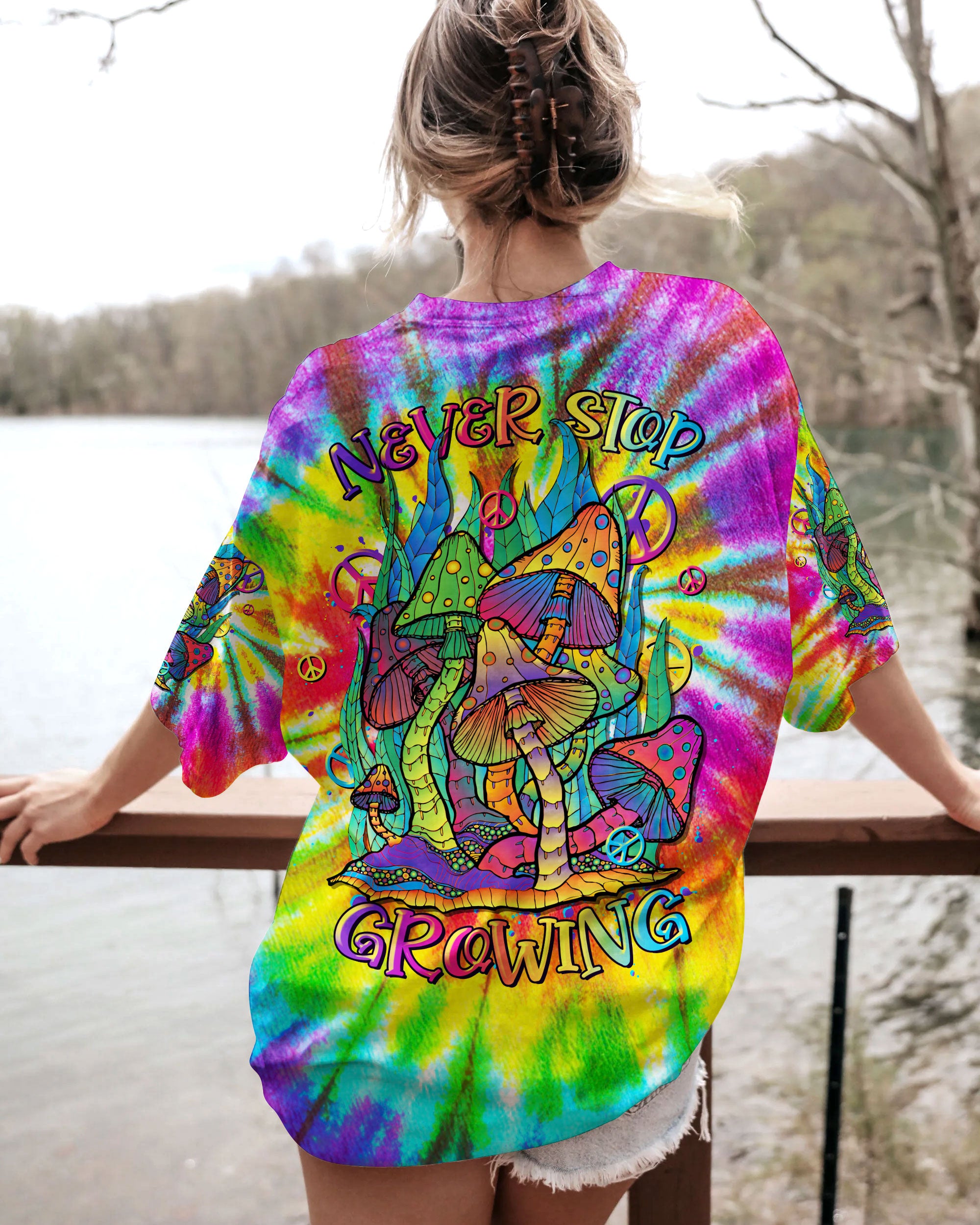 NEVER STOP GROWING MUSHROOM TIE DYE ALL OVER PRINT - TLTR2206231