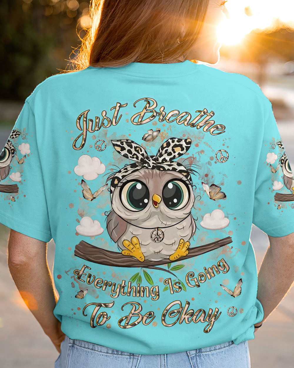 JUST BREATHE OWL ALL OVER PRINT - YHLN0307243