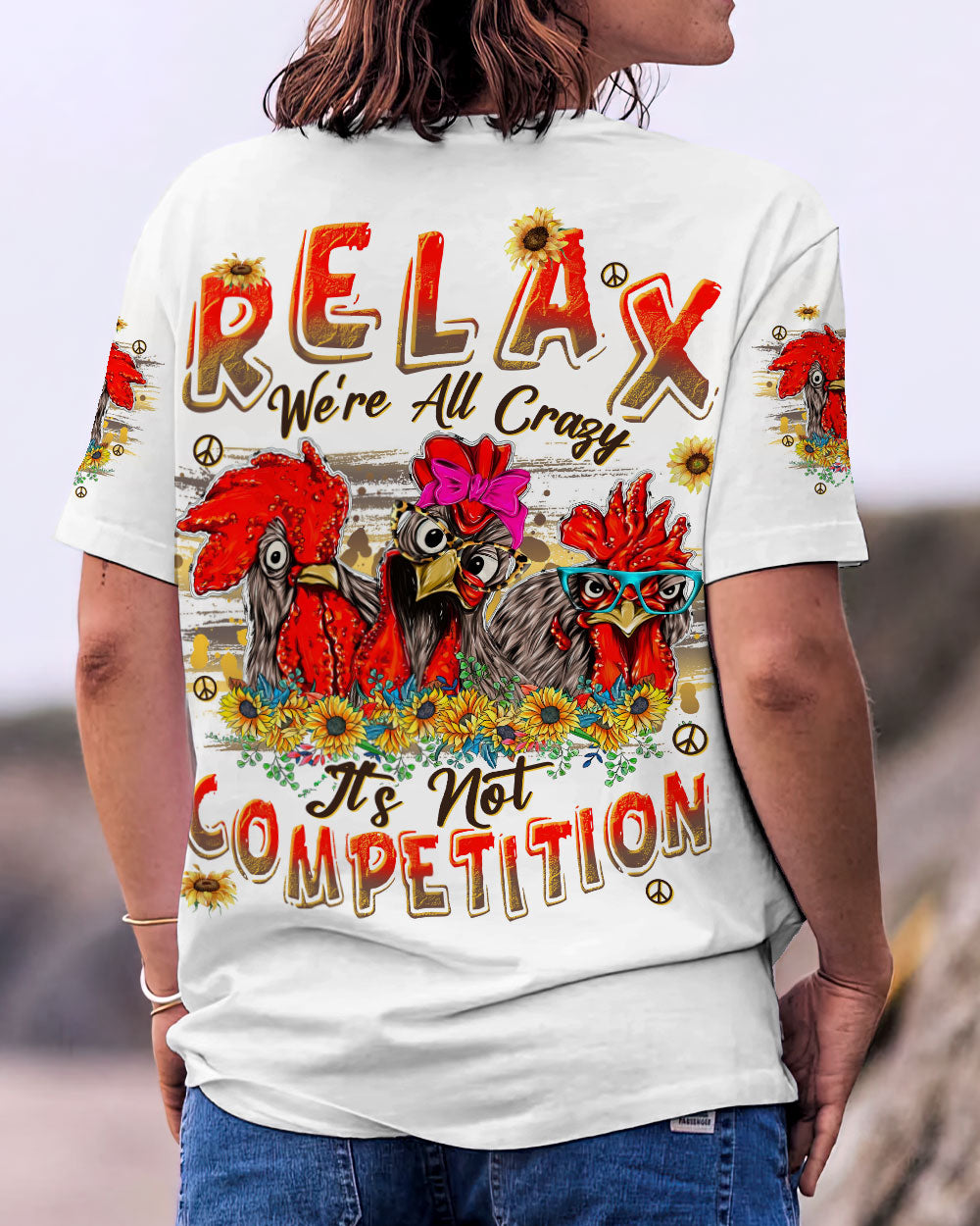 RELAX WE'RE ALL CRAZY CHICKEN ALL OVER PRINT - TLNT1108233