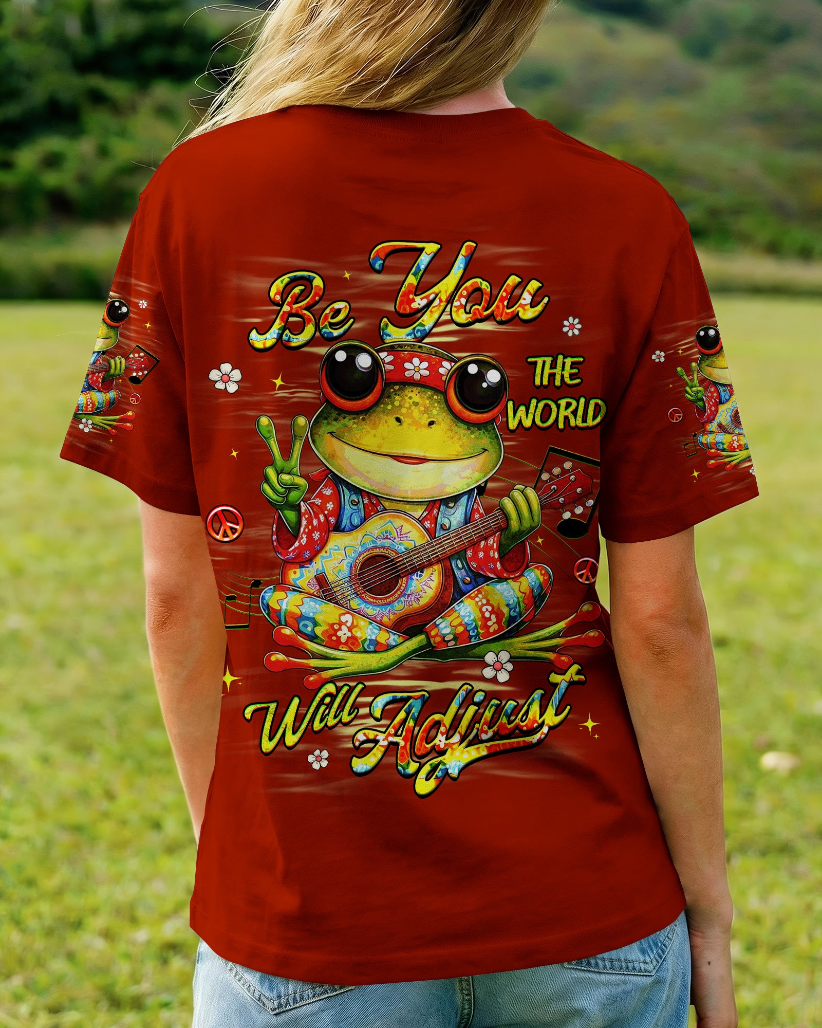 BE YOU THE WORLD WILL ADJUST FROG ALL OVER PRINT   - TLHG2503261