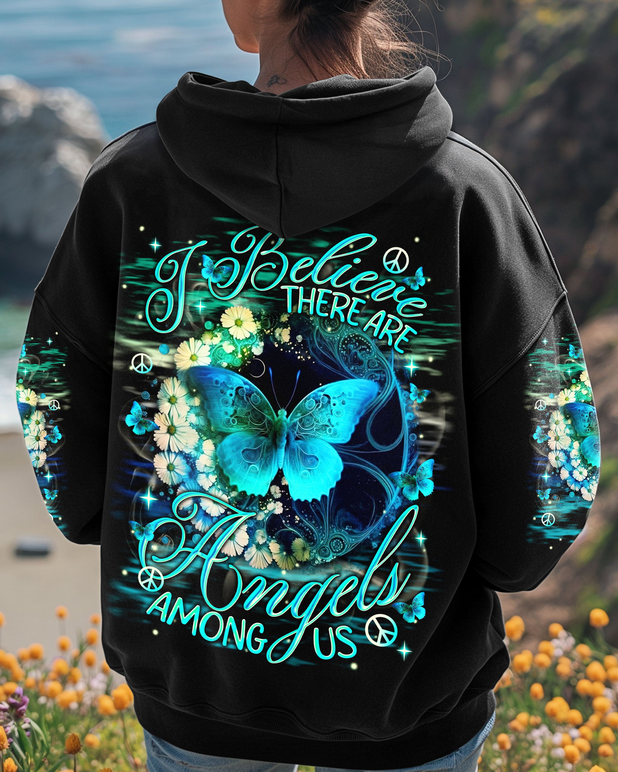 I BELIEVE THERE ARE ANGELS AMONG US BUTTERFLY ALL OVER PRINT - TLNT2402253