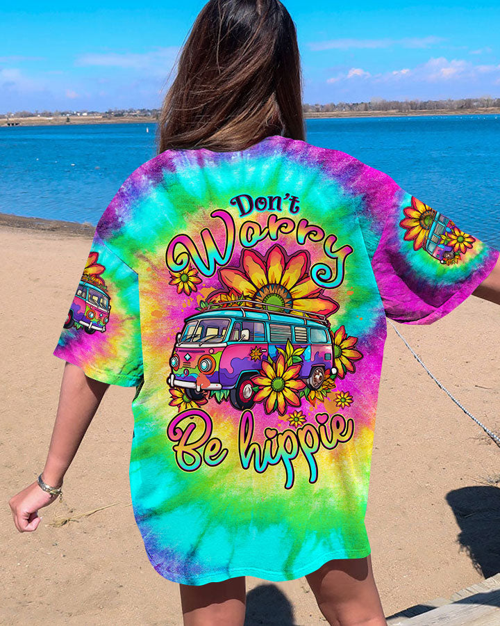 DON'T WORRY BE HIPPIE TIE DYE ALL OVER PRINT - TLTW1406235
