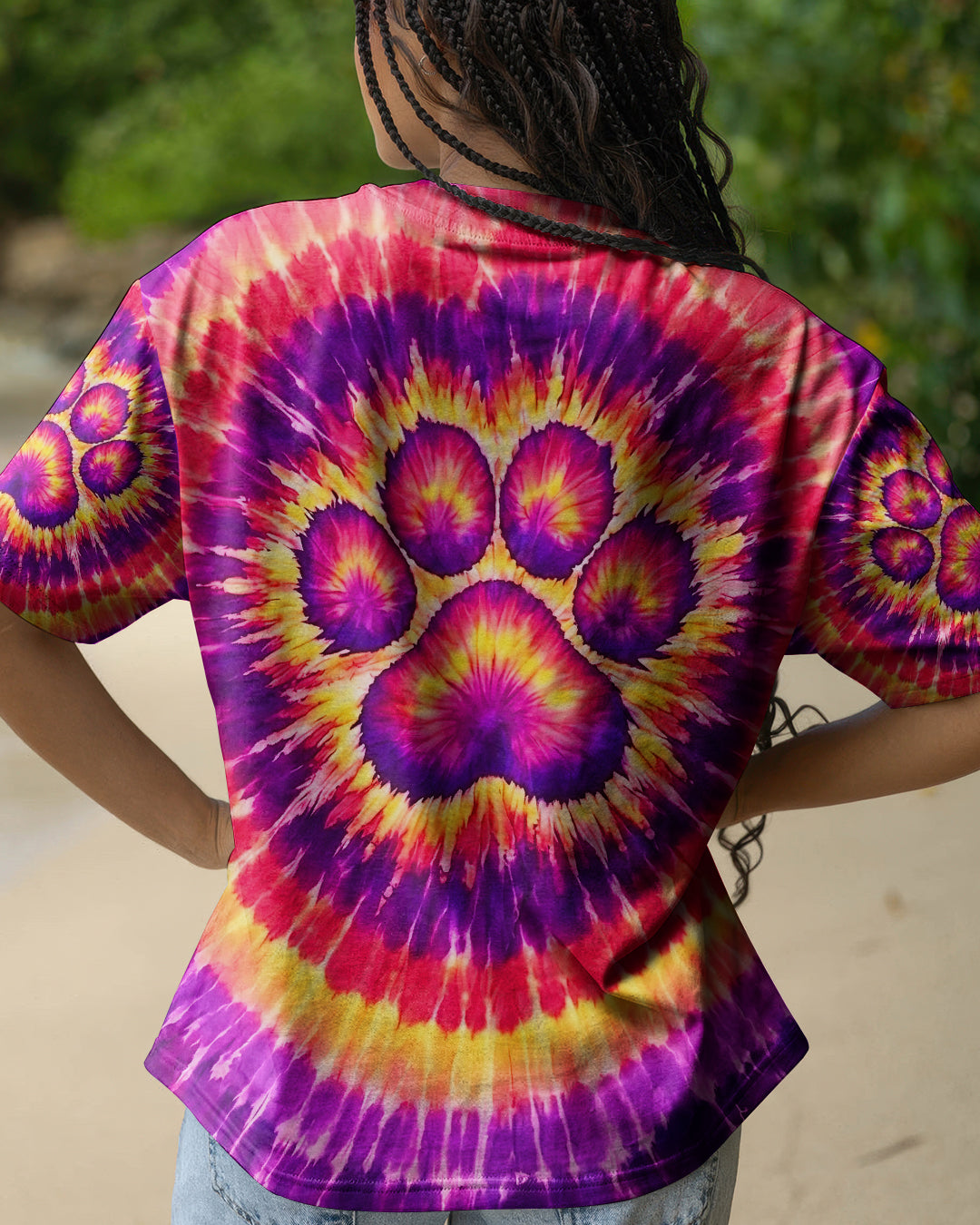 PAW PRINT SUNSET SWIRL ALL OVER PRINT - TLNT2602261
