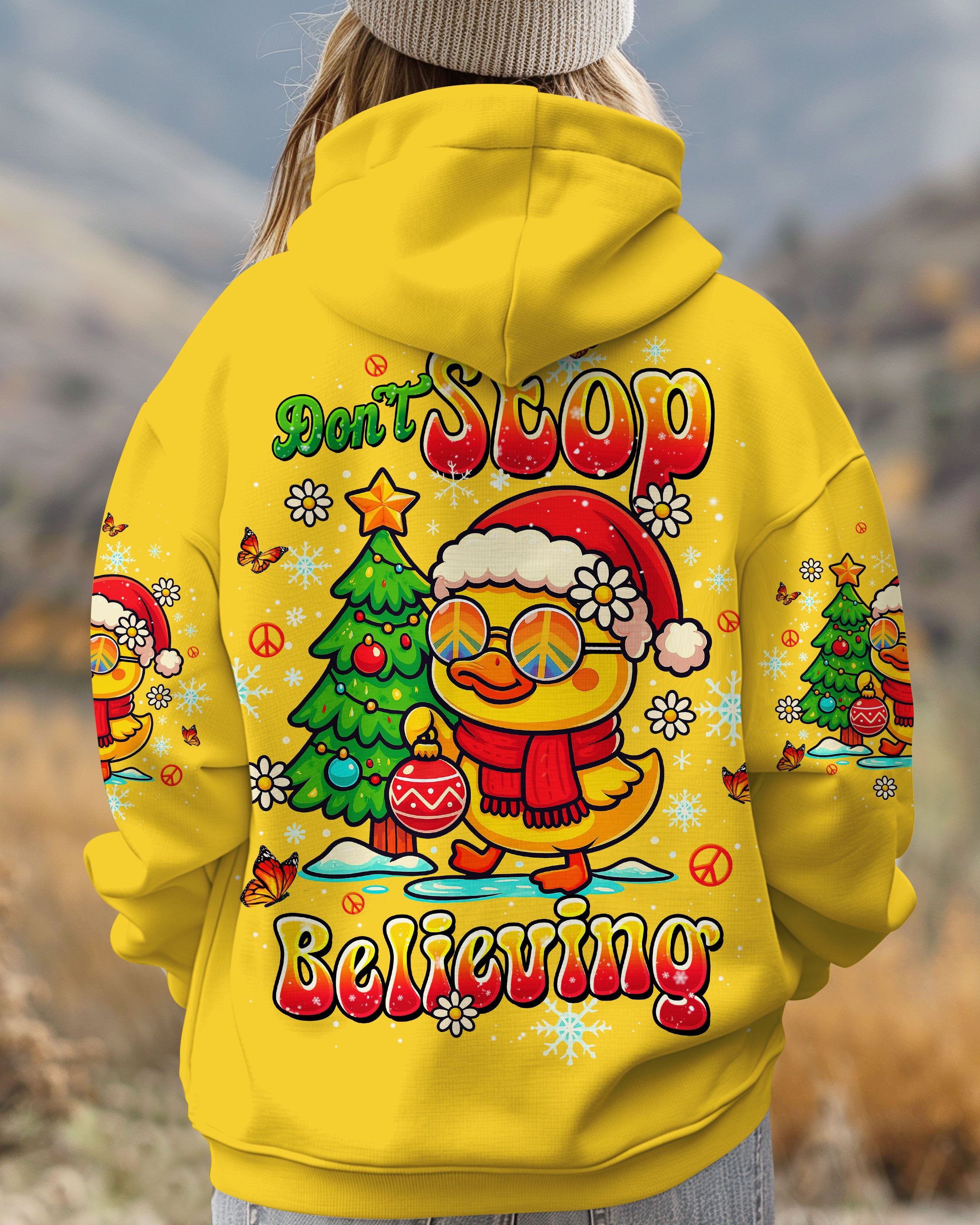 DON'T STOP BELIEVING DUCK CHRISTMAS ALL OVER PRINT - TLTW0210254