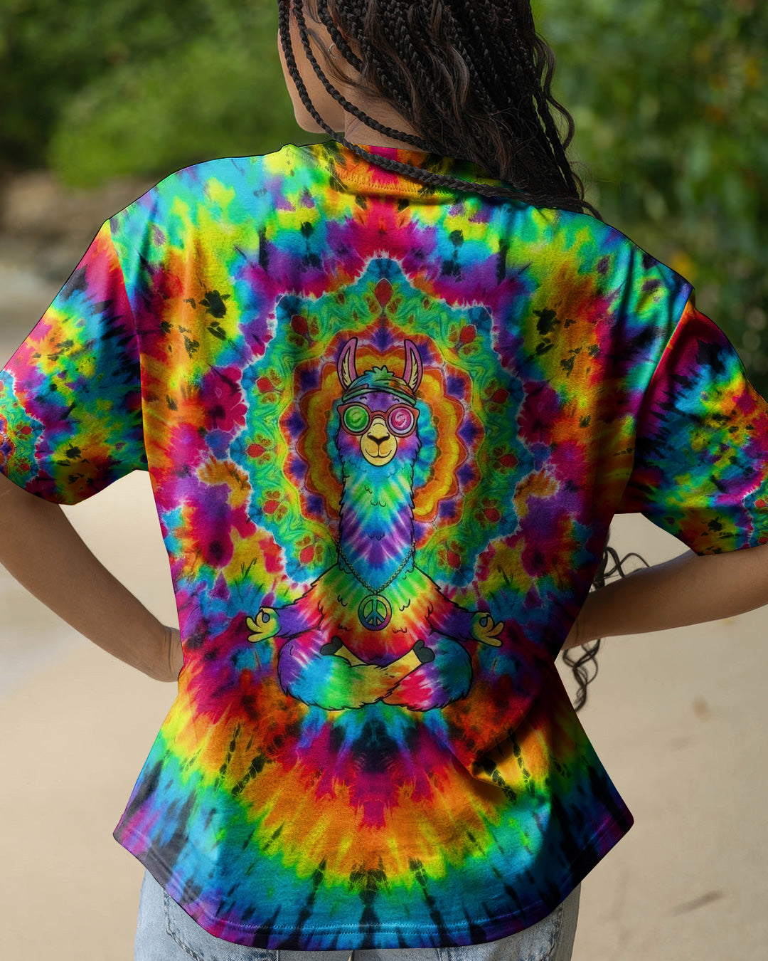 RAINBOW SWIRL LLAMA ALL OVER PRINT - YHHG0302262